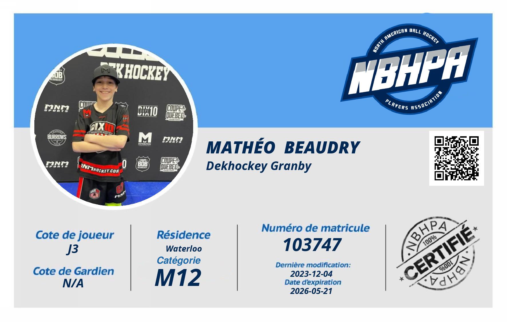 Mathéo  Beaudry