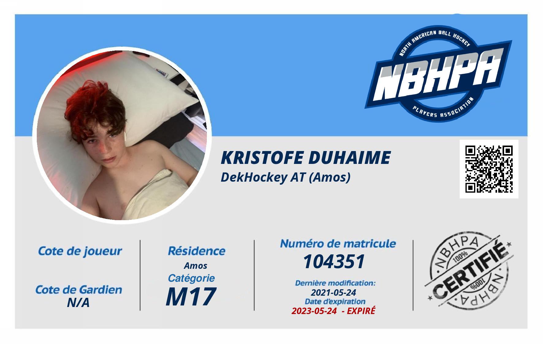 Kristofe Duhaime 