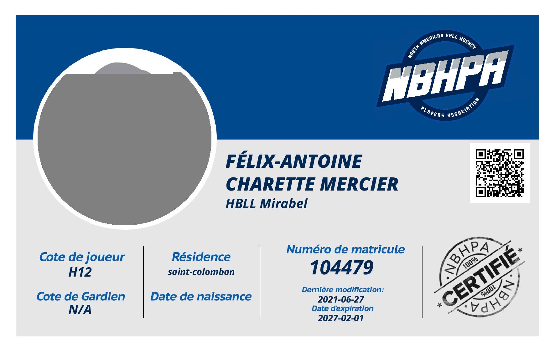 Félix-antoine Charette Mercier