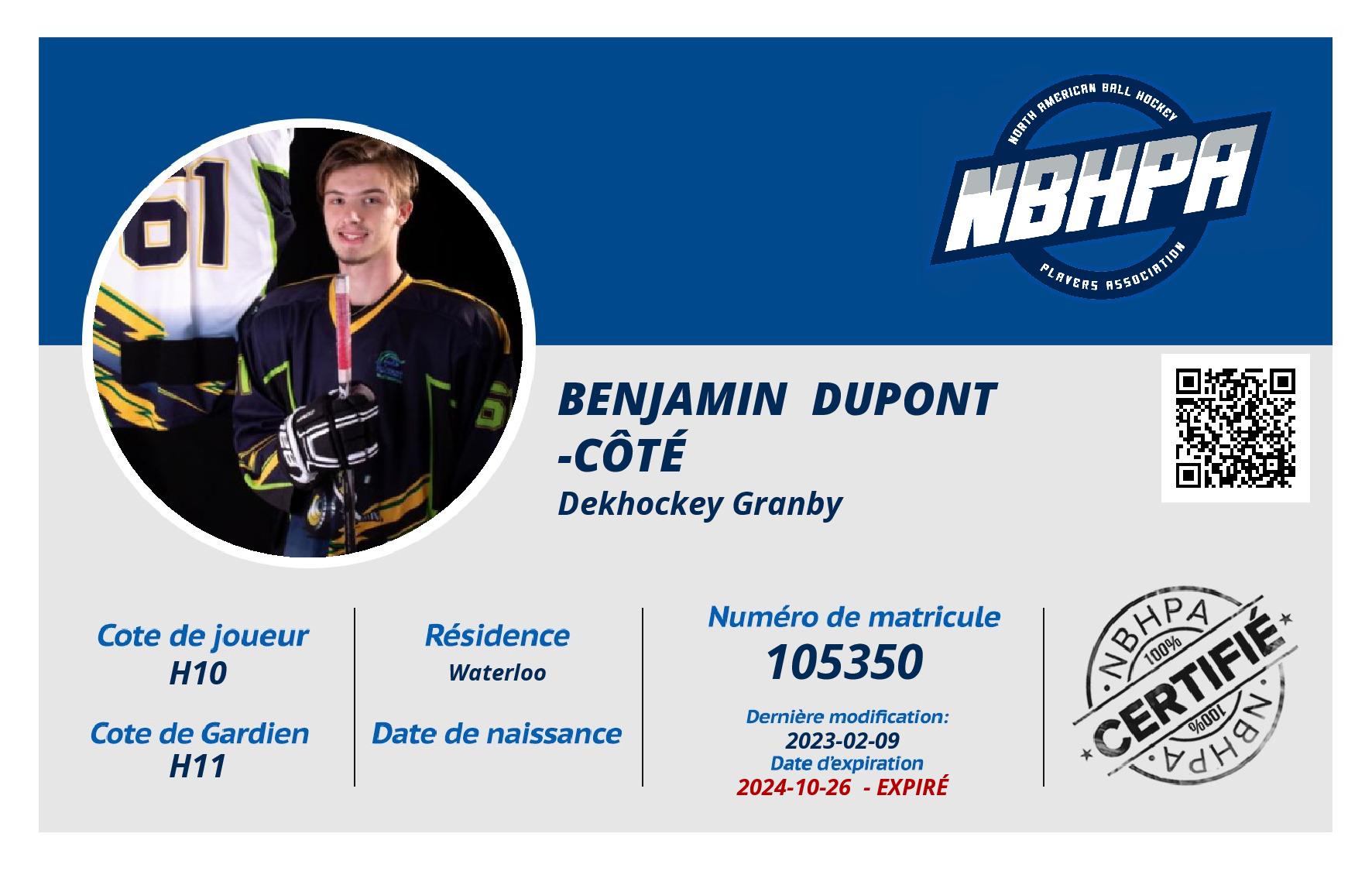 Benjamin  Dupont -Côté
