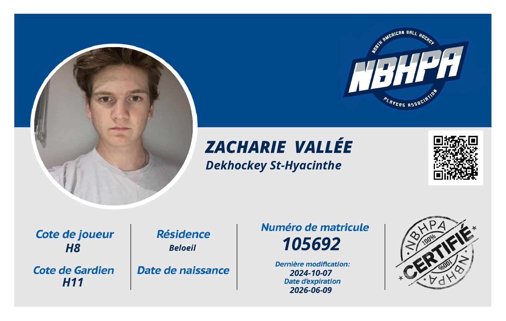 Zacharie  Vallée