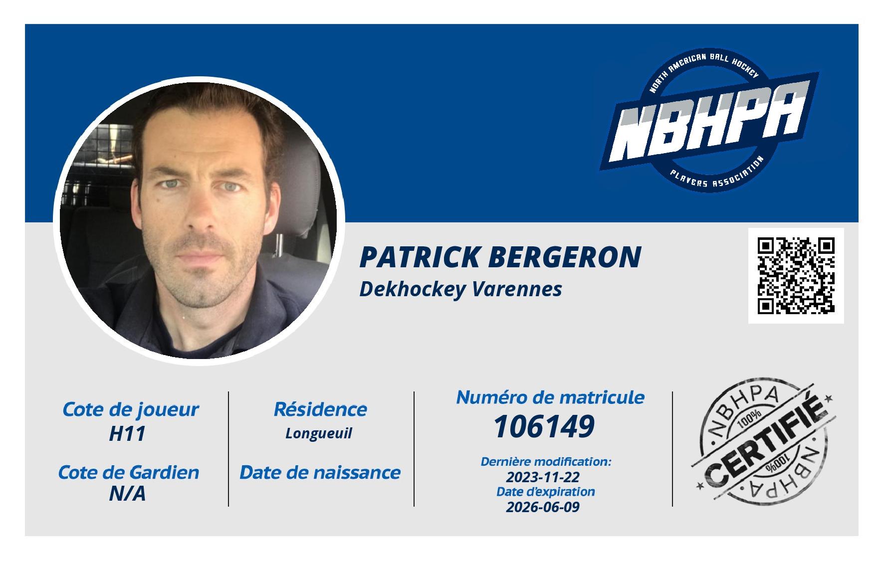 Patrick Bergeron 
