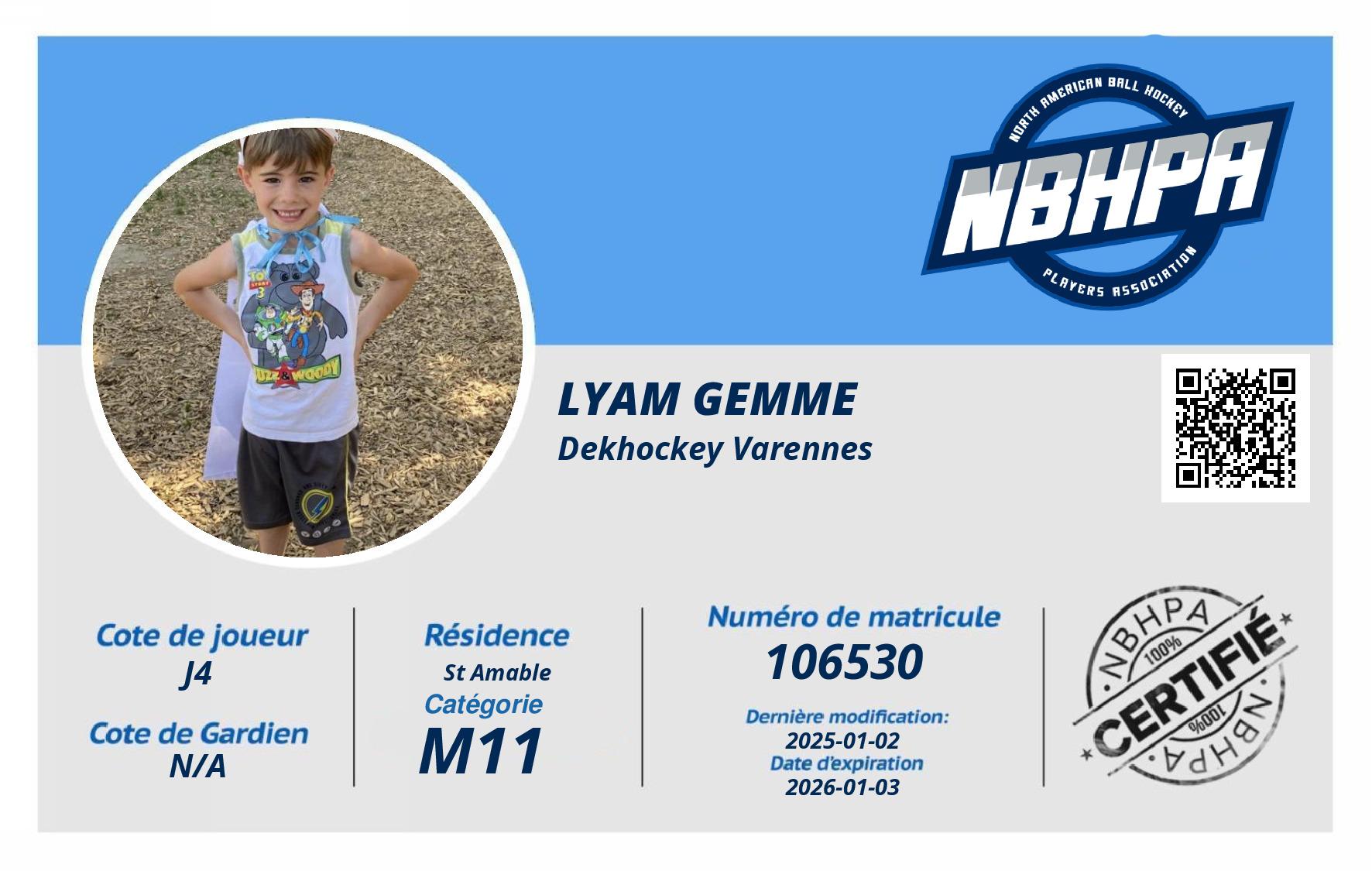 Lyam Gemme