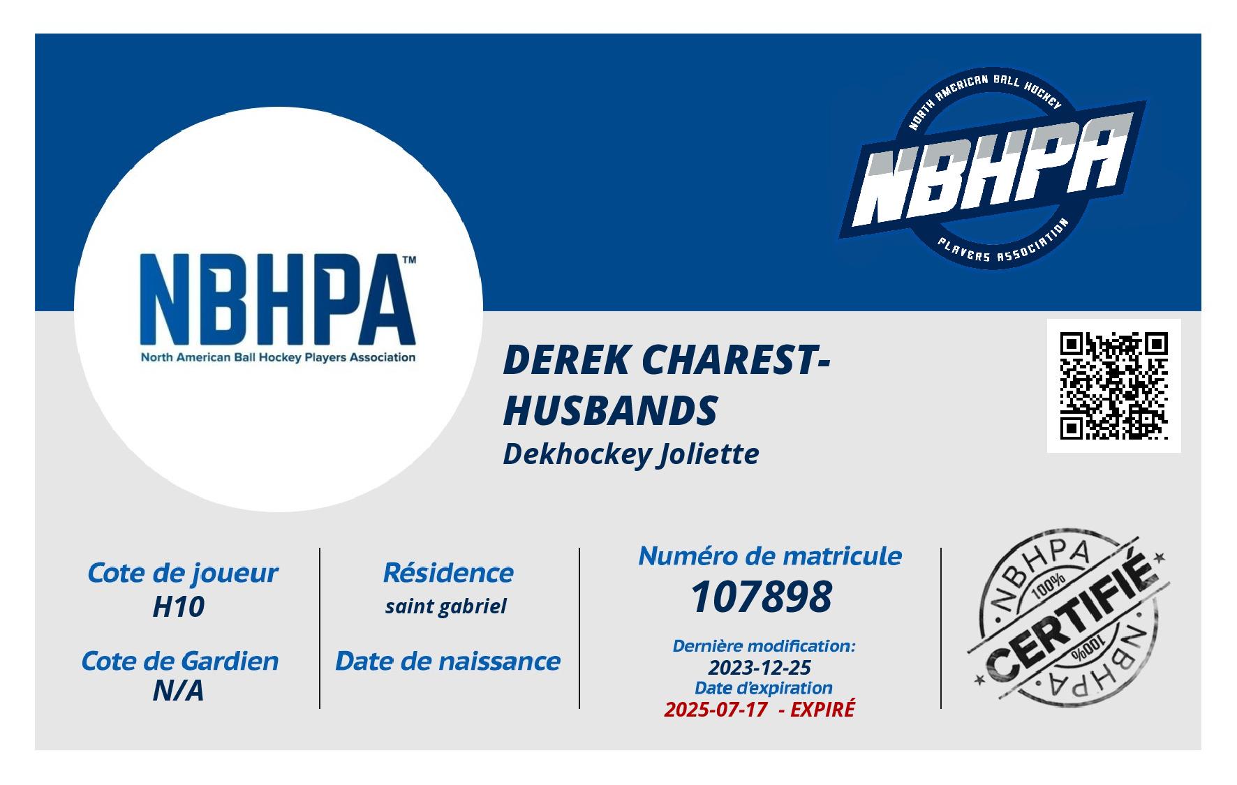 Derek Charest-Husbands