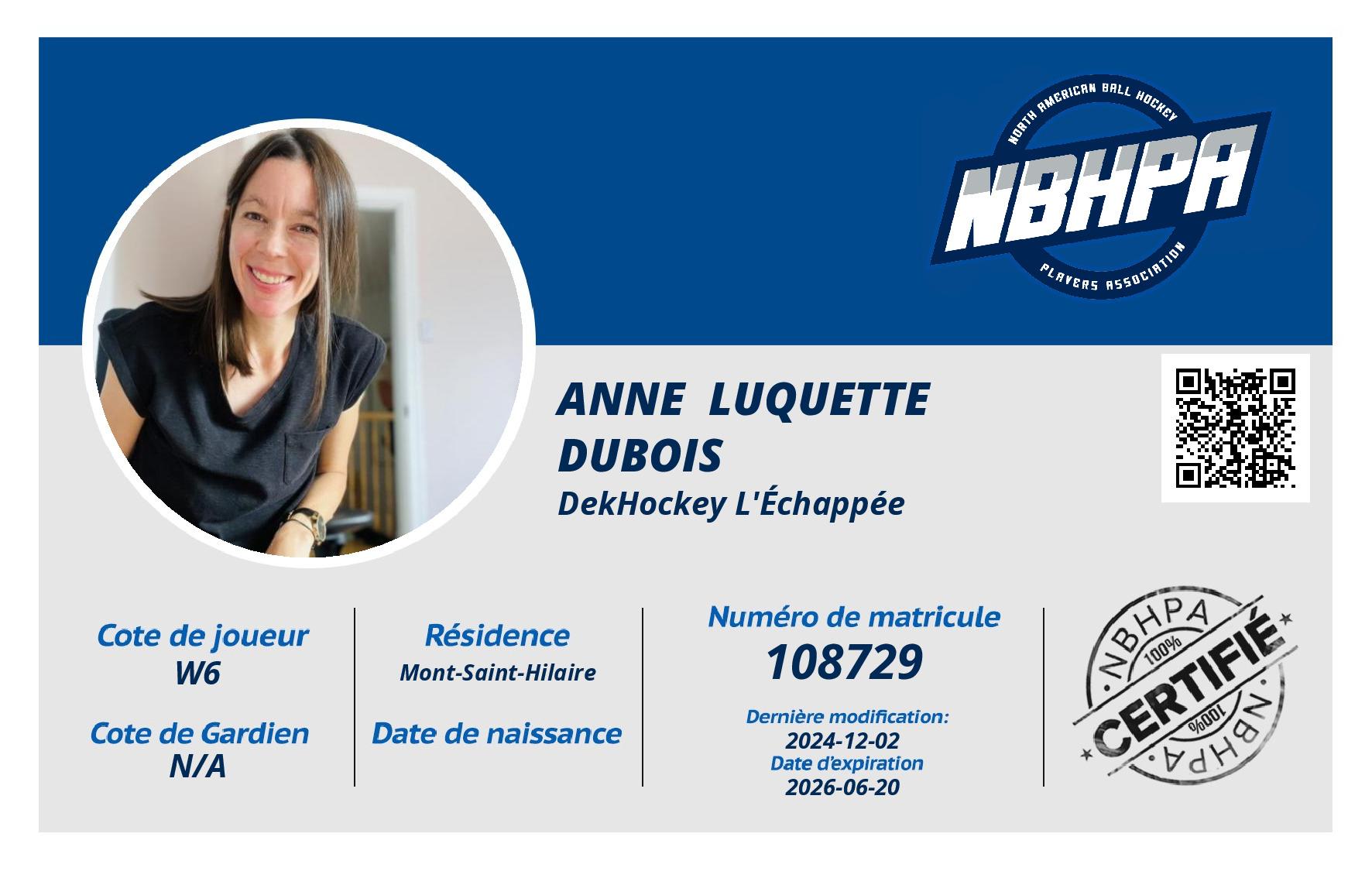 Anne  Luquette Dubois