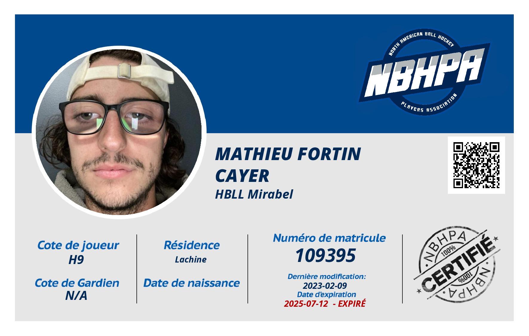 Mathieu Fortin cayer