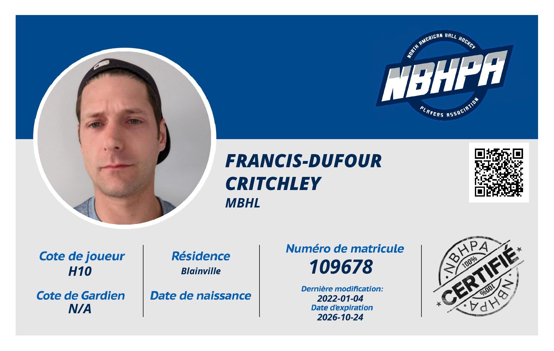 Francis-Dufour Critchley