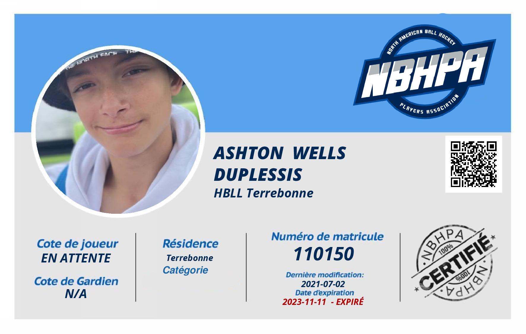Ashton  Wells Duplessis