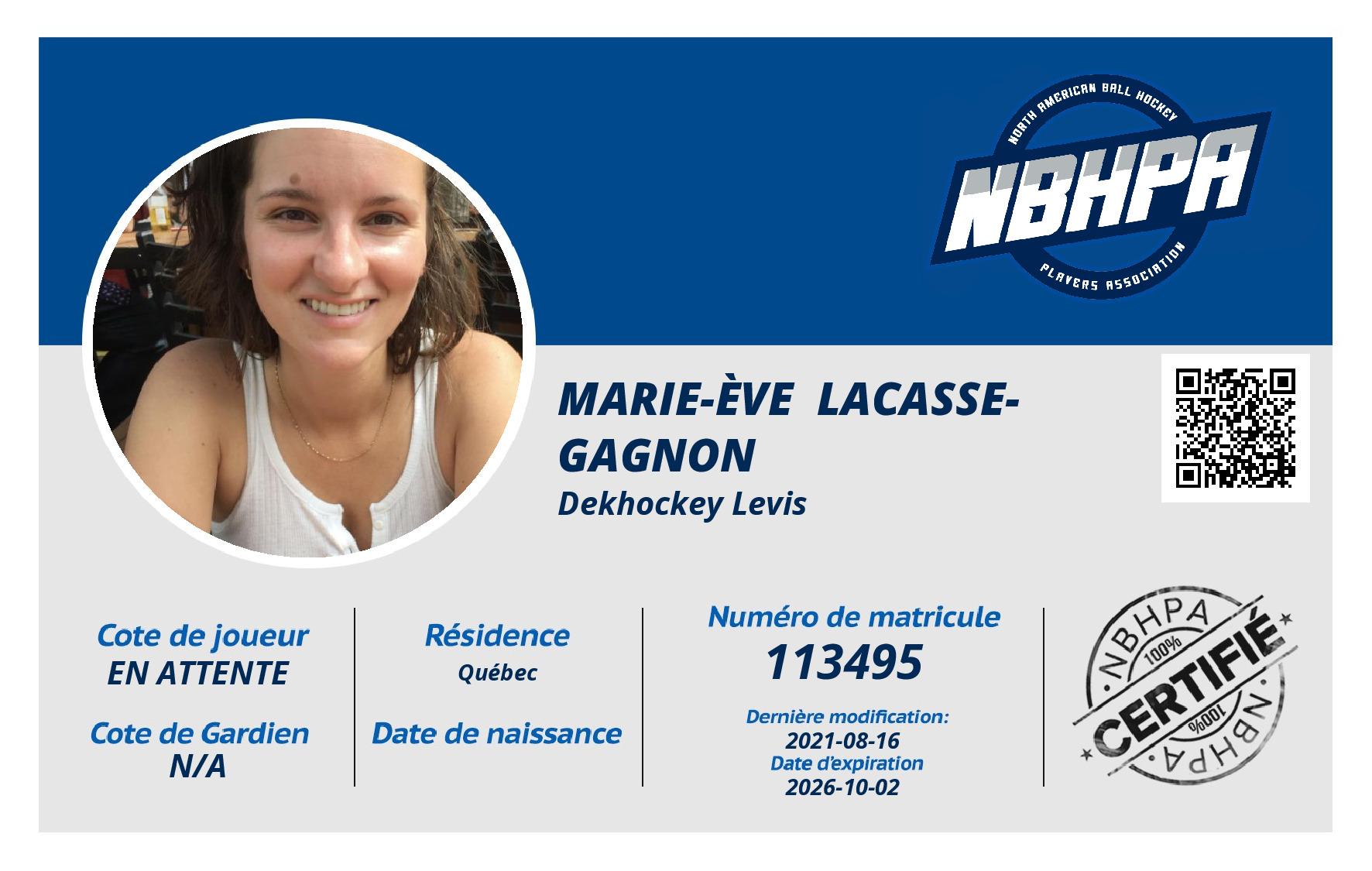 Marie-Ève  Lacasse-Gagnon
