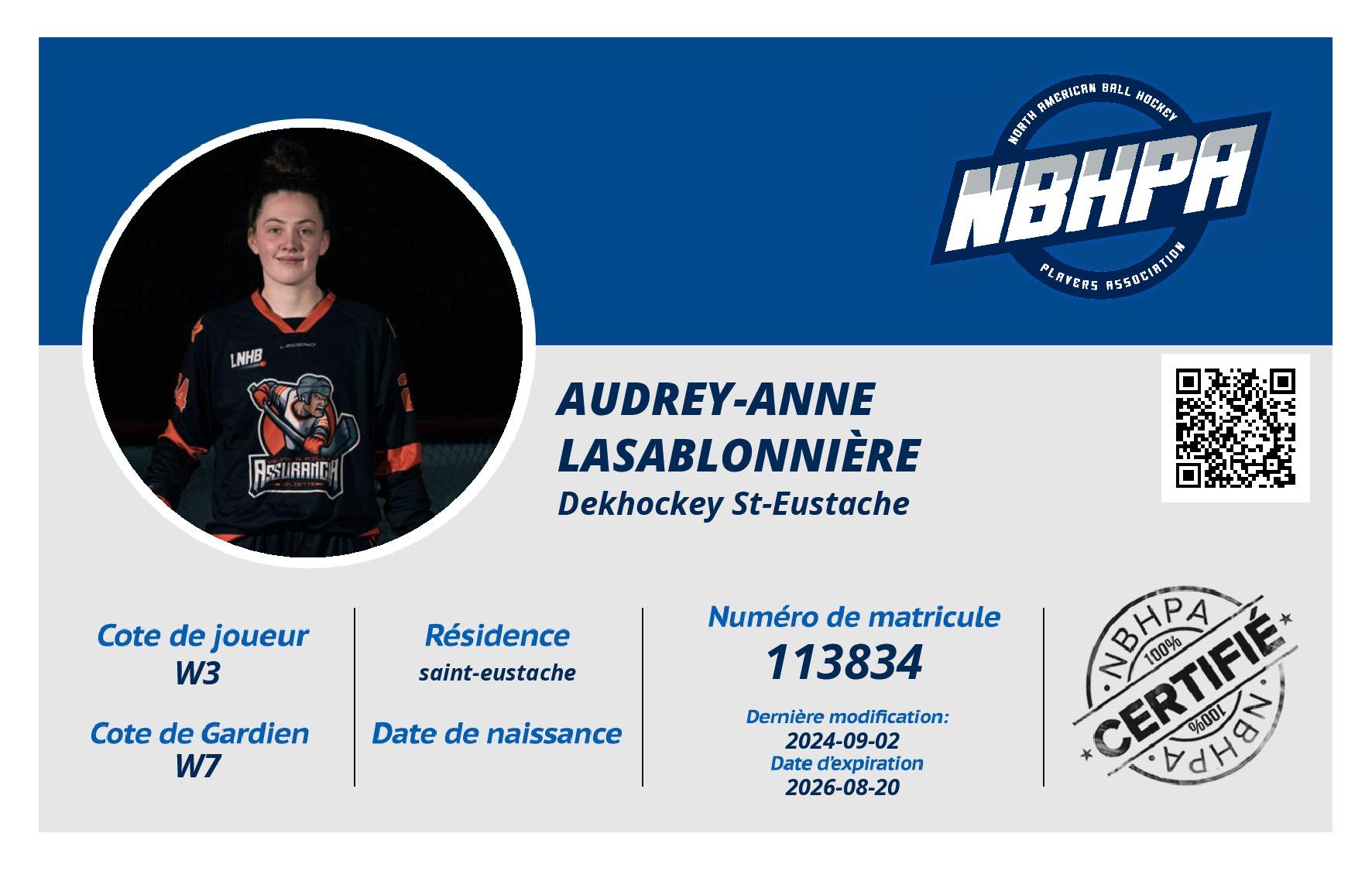 Audrey-Anne  Lasablonnière