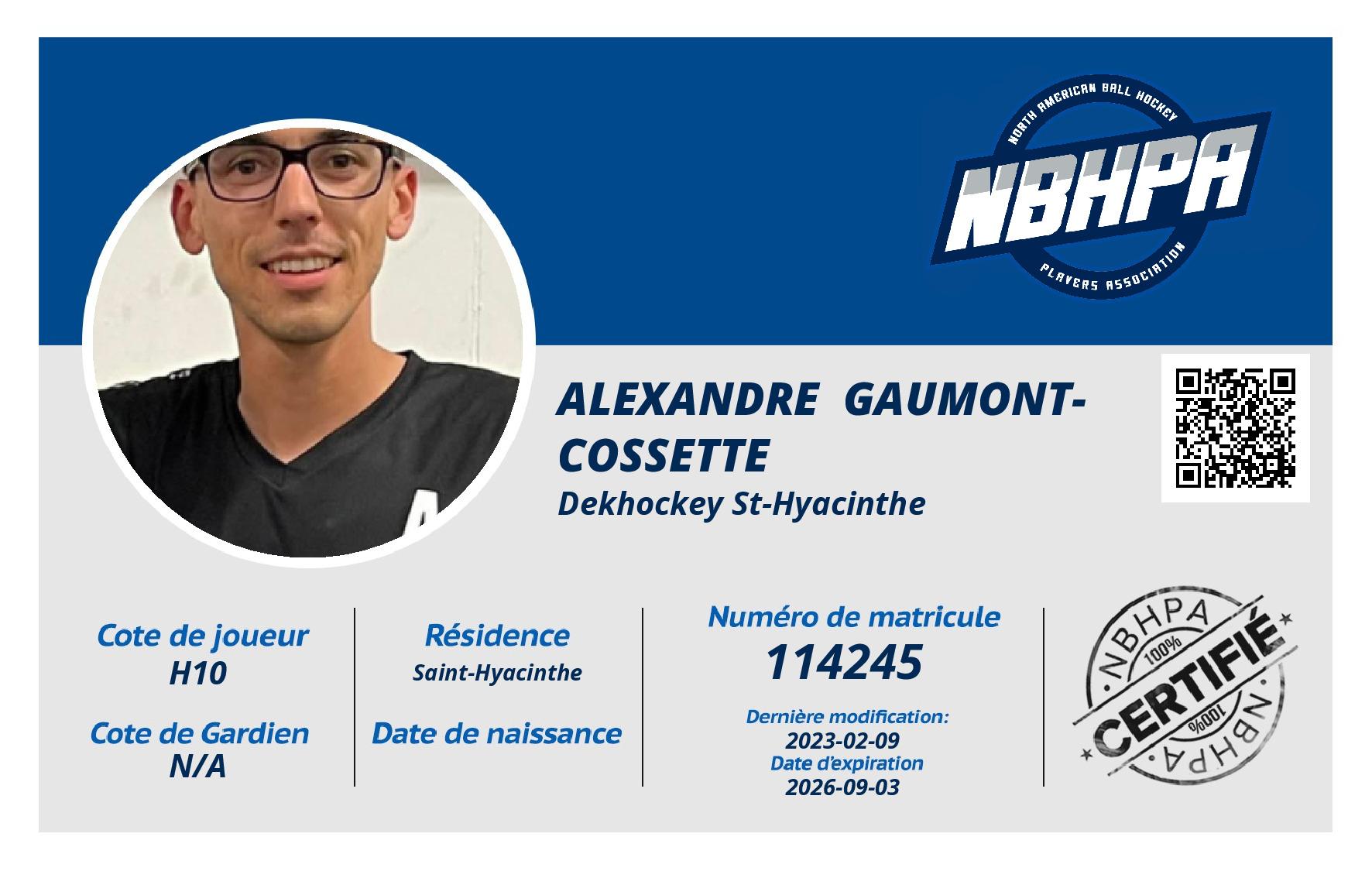 Alexandre  Gaumont-Cossette