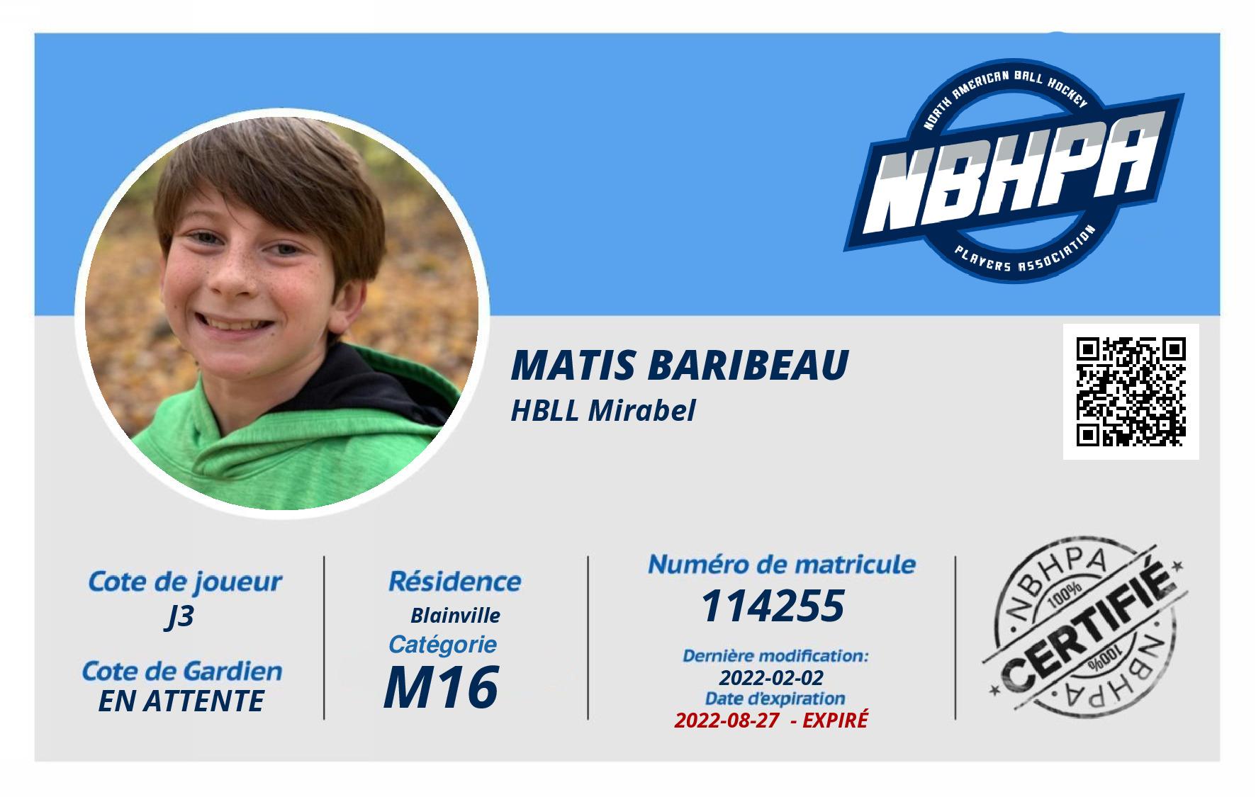 Matis Baribeau 