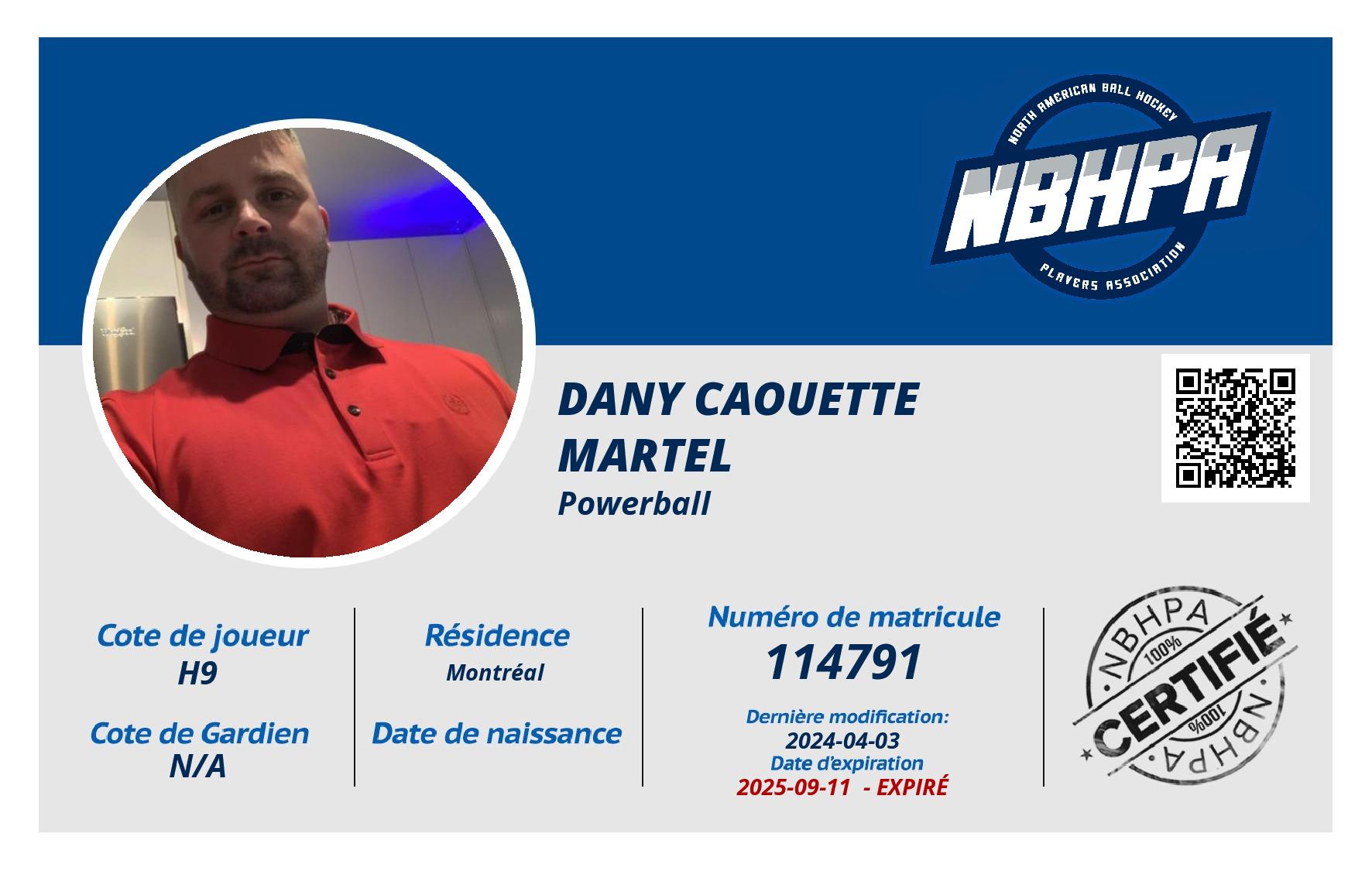 Dany Caouette martel 