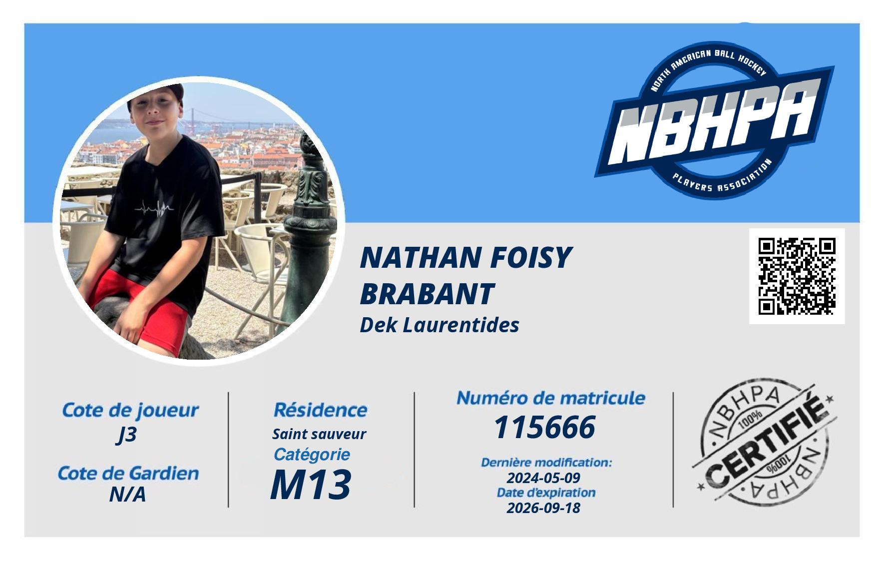 Nathan Foisy Brabant