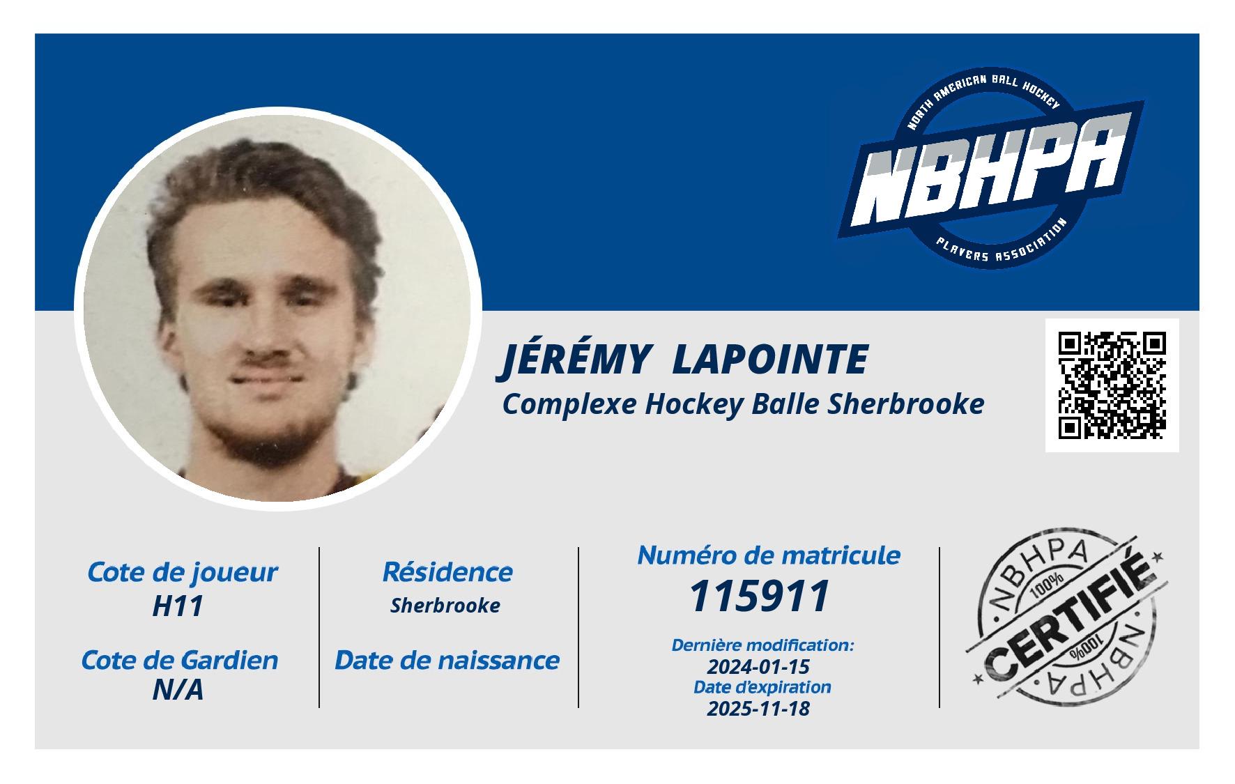 Jérémy  Lapointe