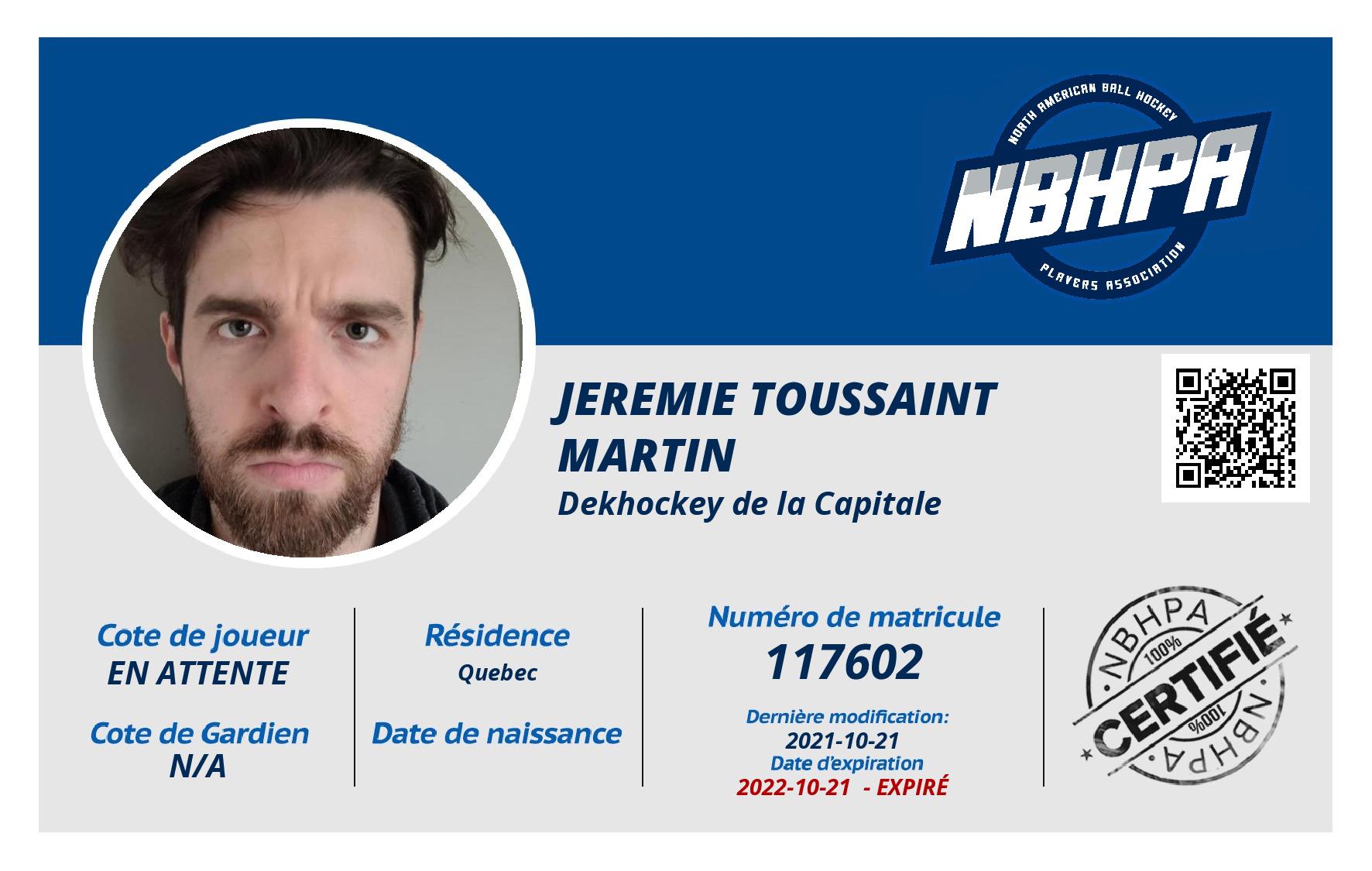 Jeremie Toussaint Martin