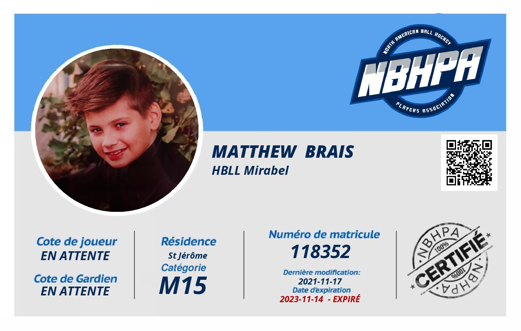 Matthew  Brais 