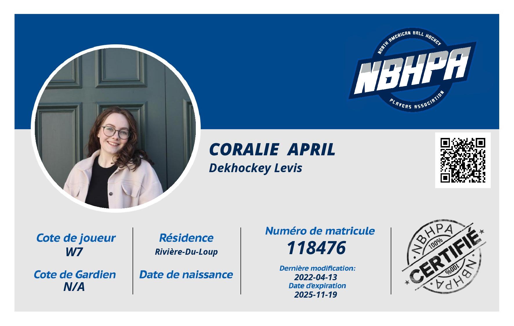 Coralie  April
