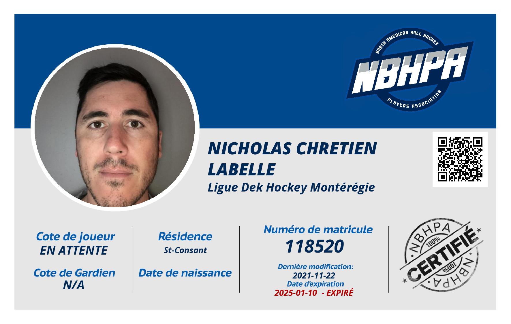 Nicholas Chretien labelle