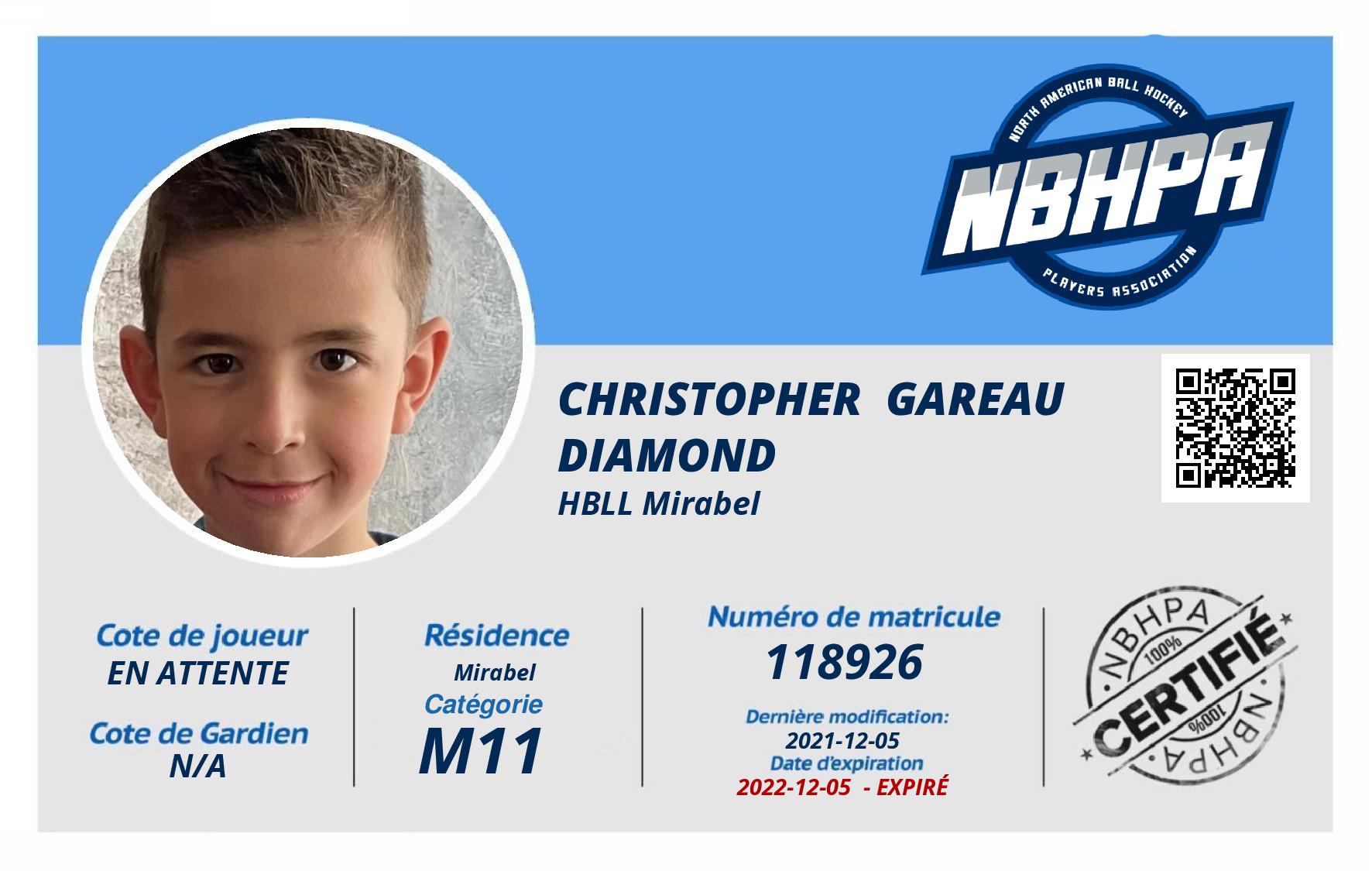 Christopher  Gareau Diamond