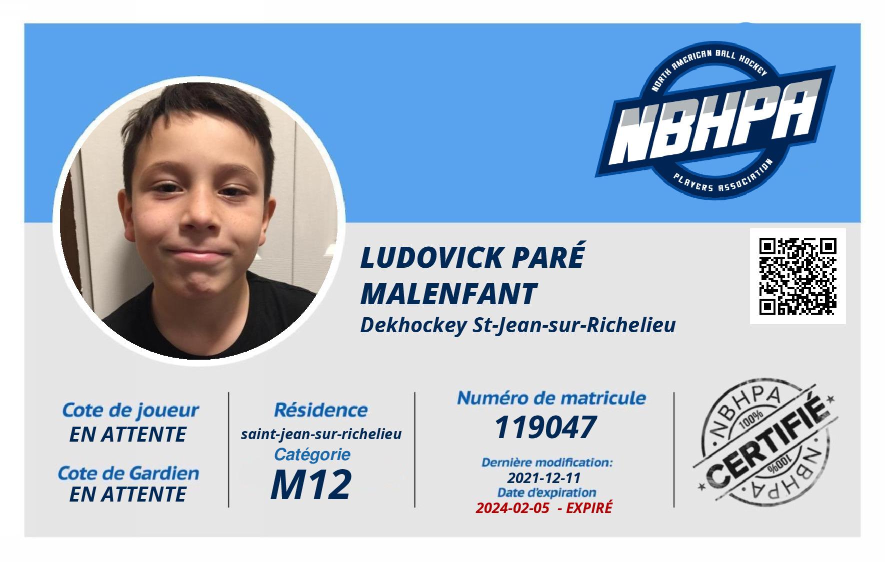 Ludovick Paré Malenfant