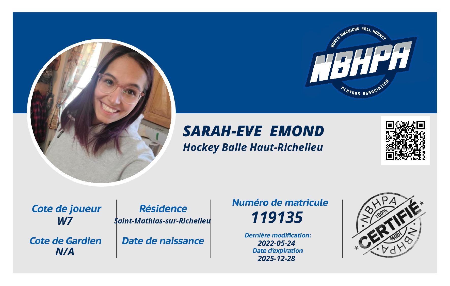 Sarah-Eve  Emond 