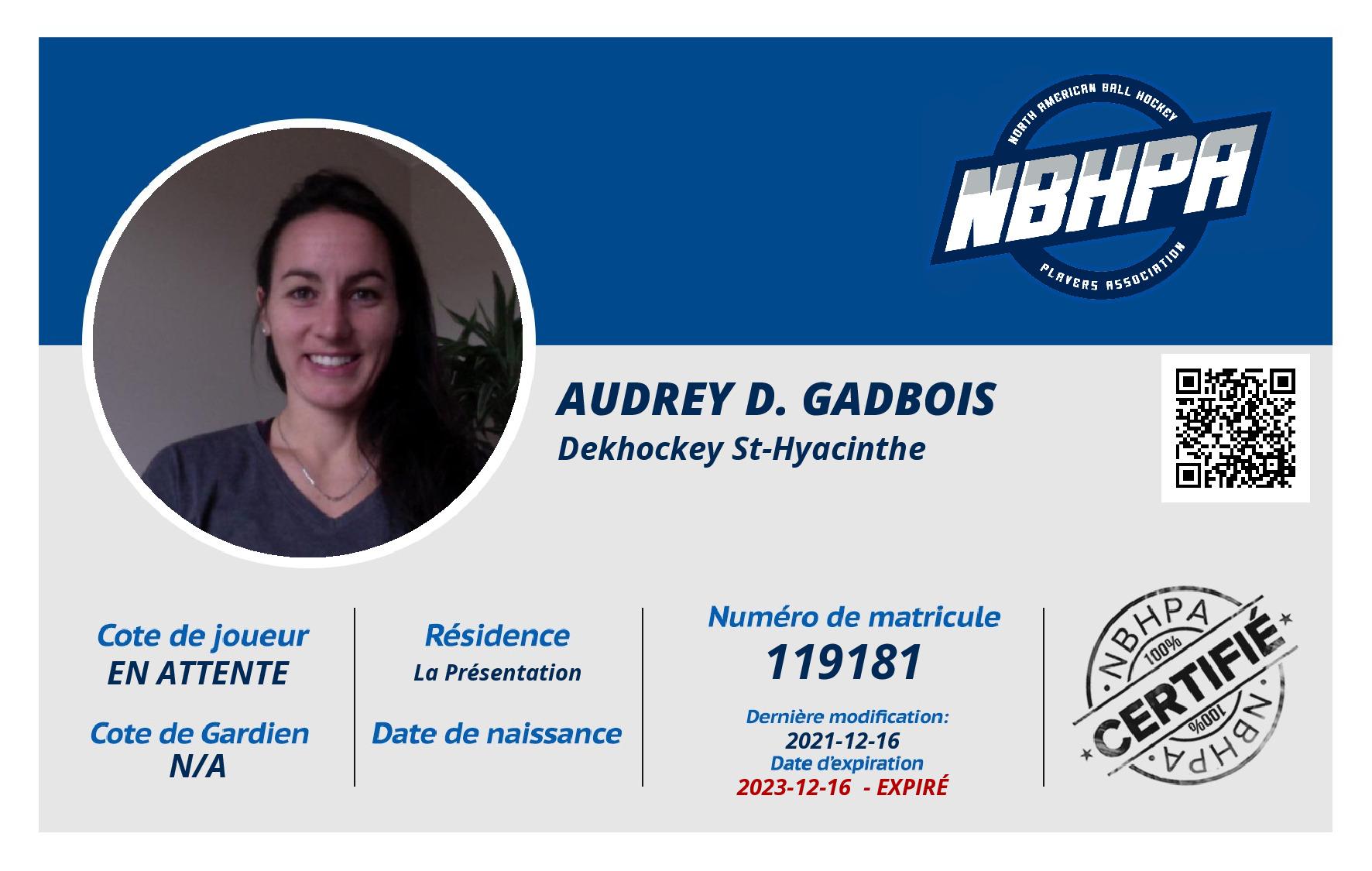 Audrey D. Gadbois