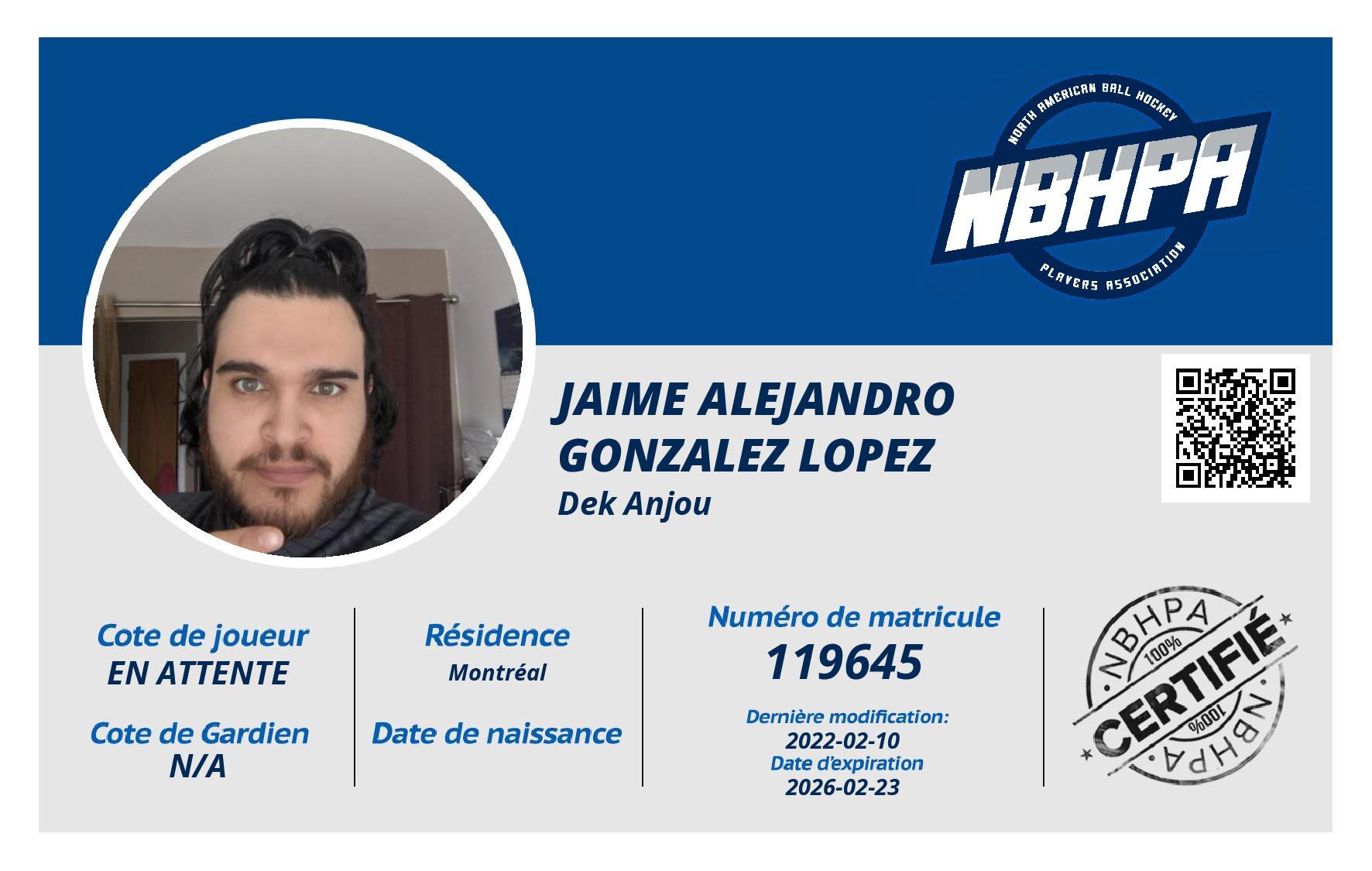 Jaime Alejandro Gonzalez Lopez