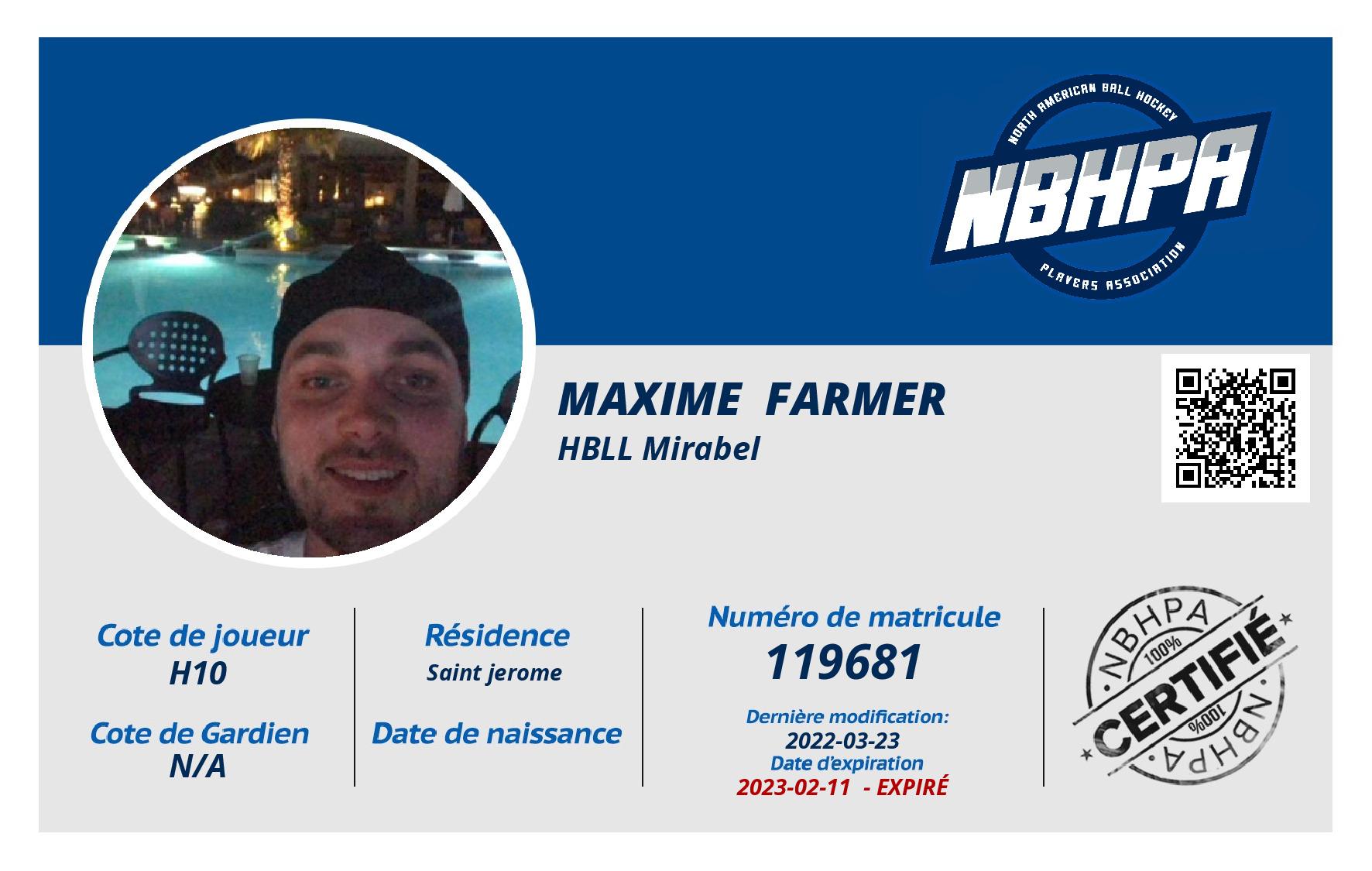 Maxime  Farmer