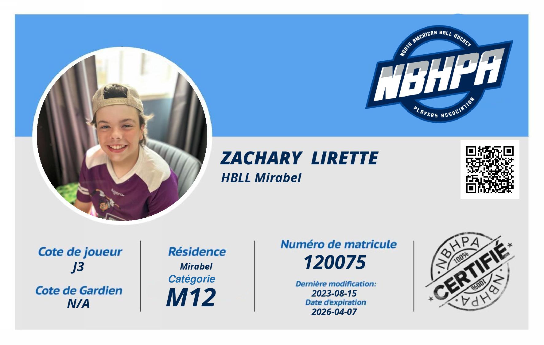Zachary  Lirette