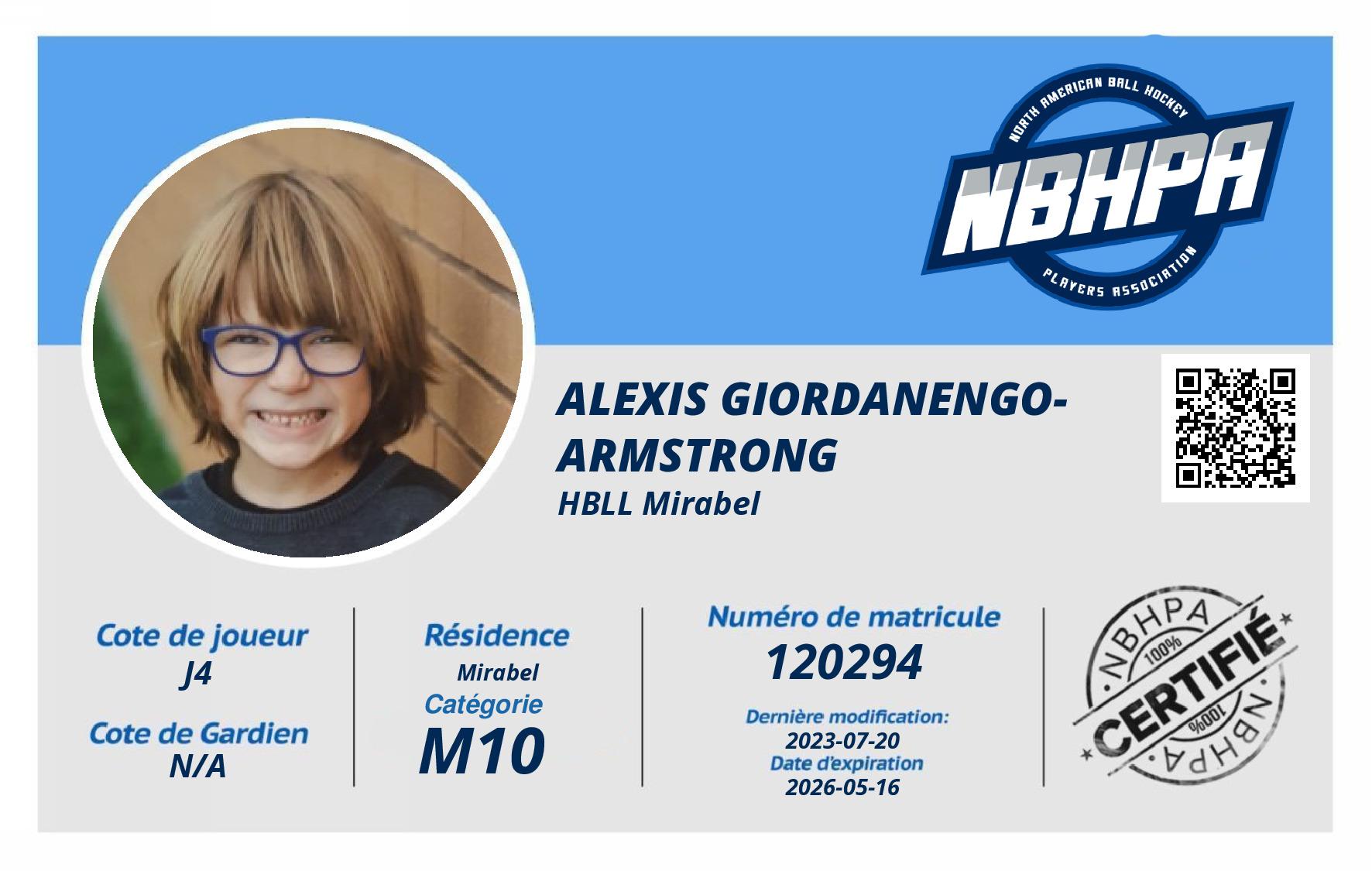 Alexis Giordanengo-Armstrong
