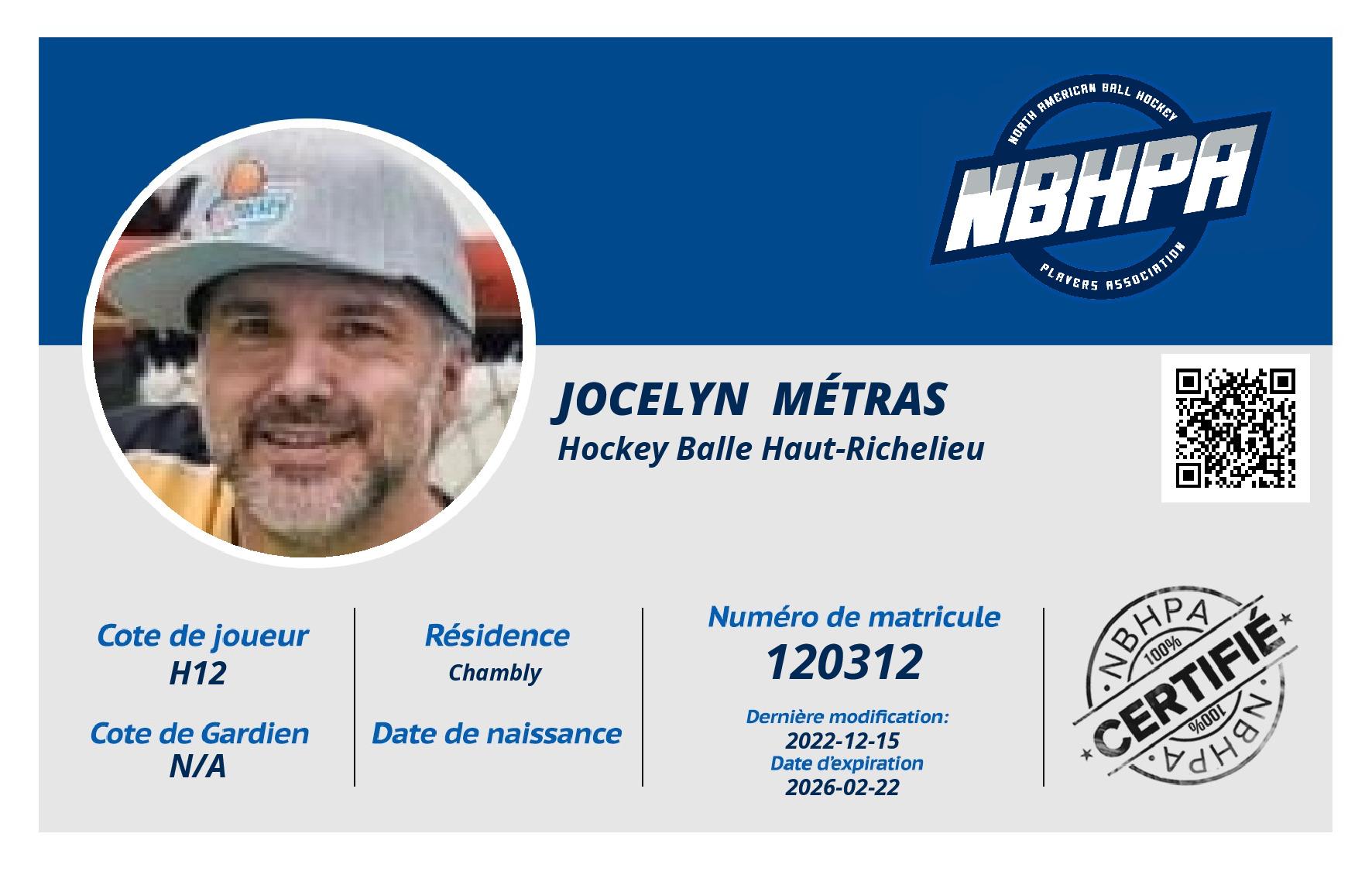 Jocelyn  Métras 
