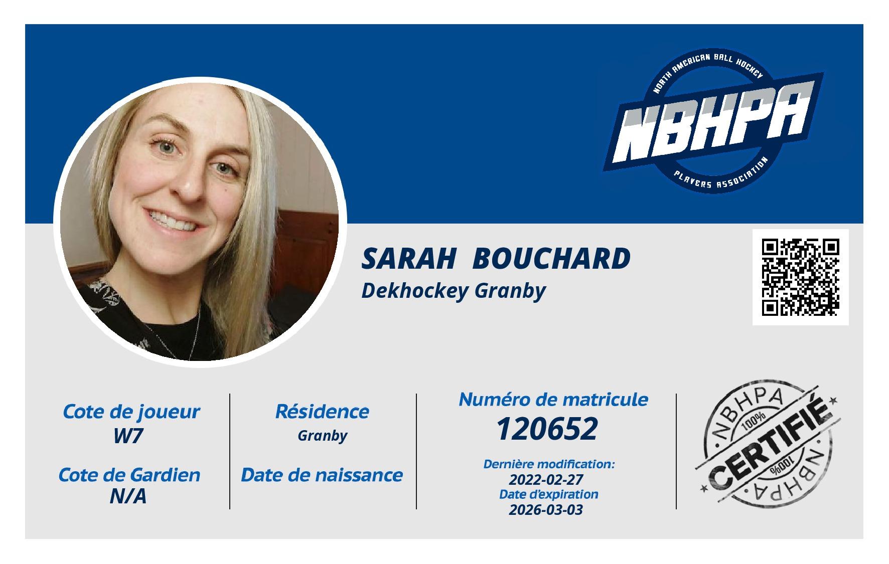 Sarah  Bouchard 