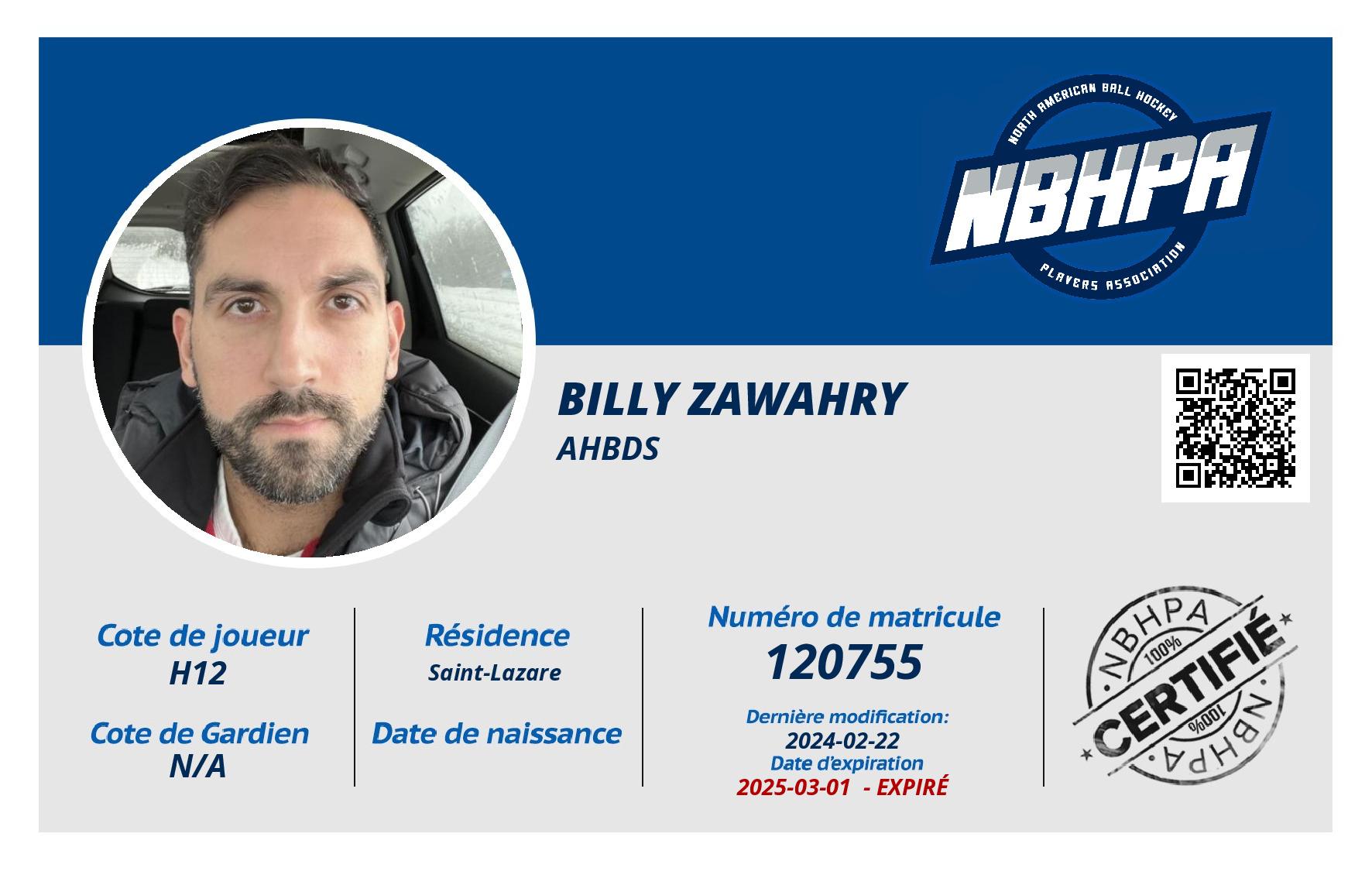 Billy Zawahry