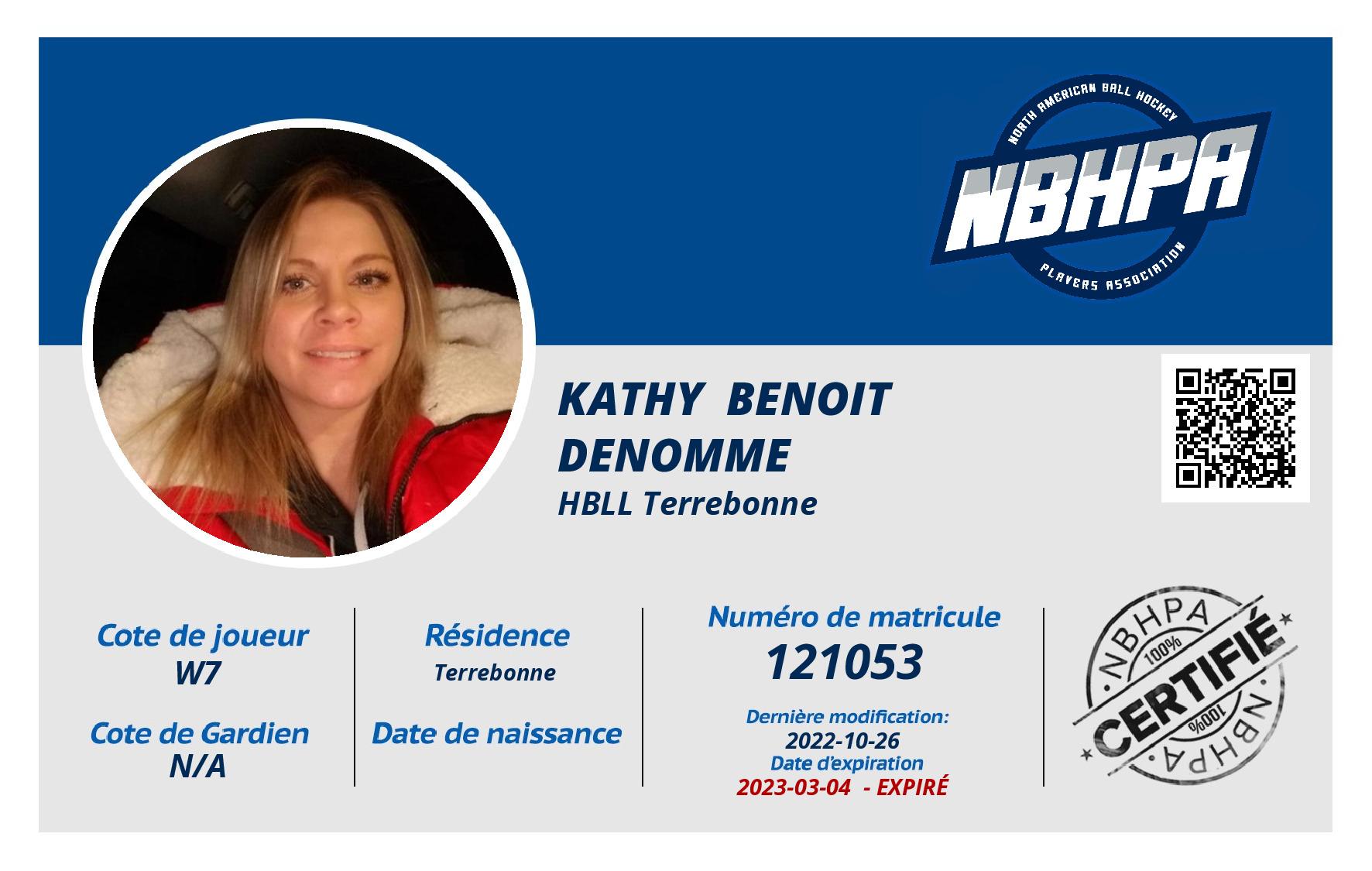 Kathy  Benoit denomme 