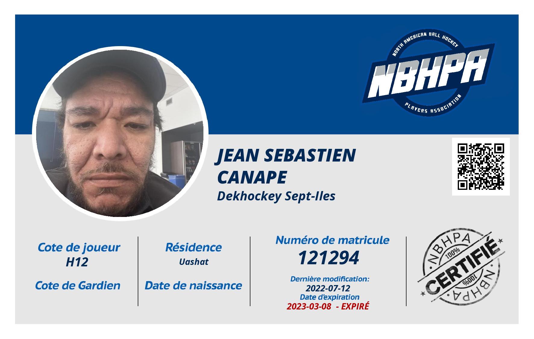 Jean sebastien Canape