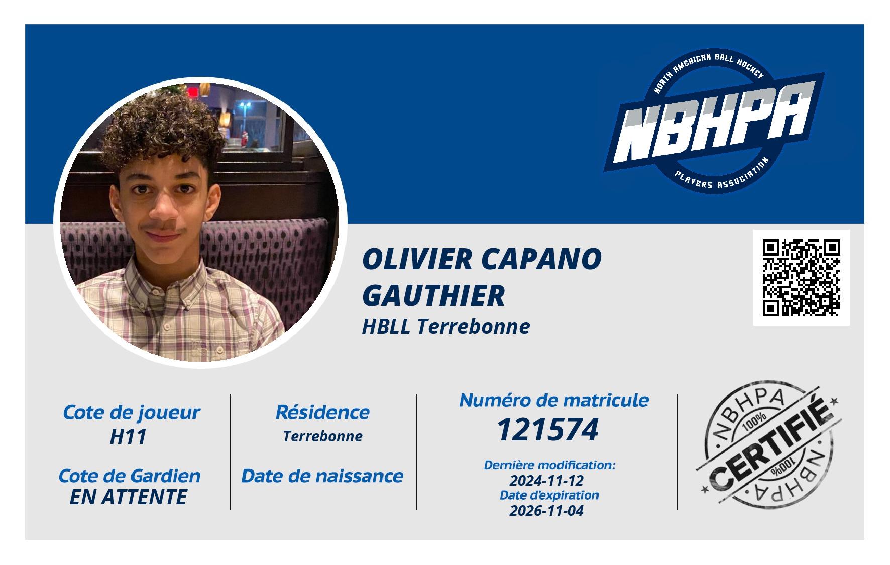 Olivier Capano Gauthier