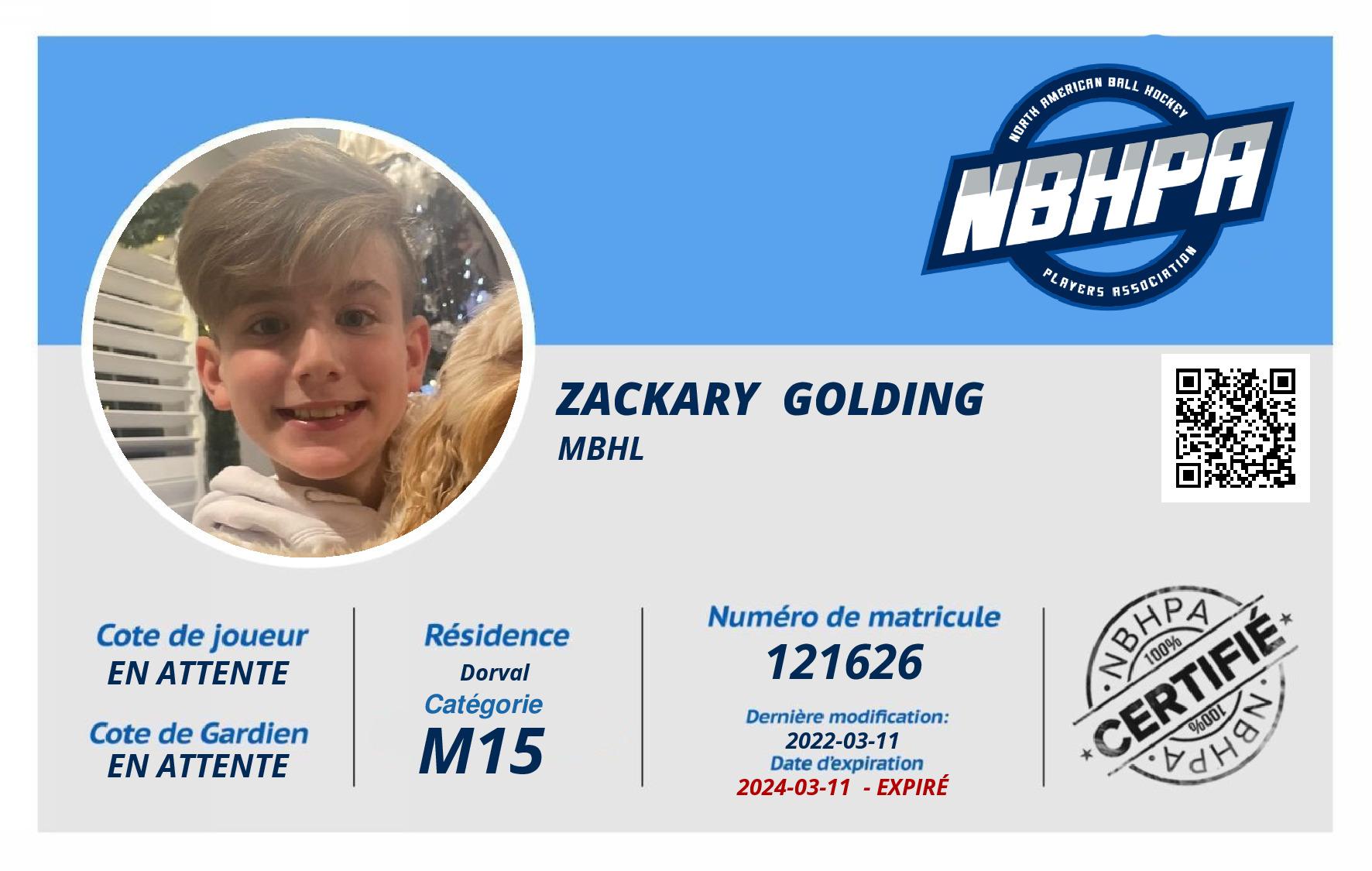 Zackary  Golding