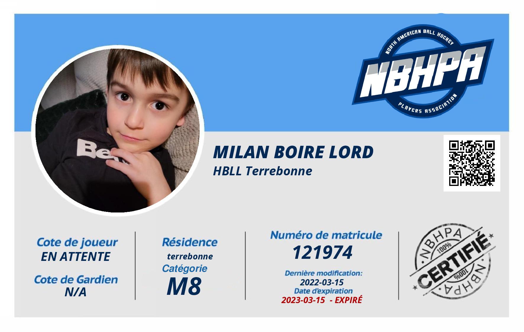 Milan Boire Lord