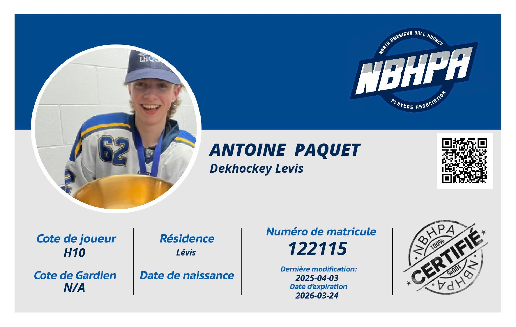 Antoine  Paquet 
