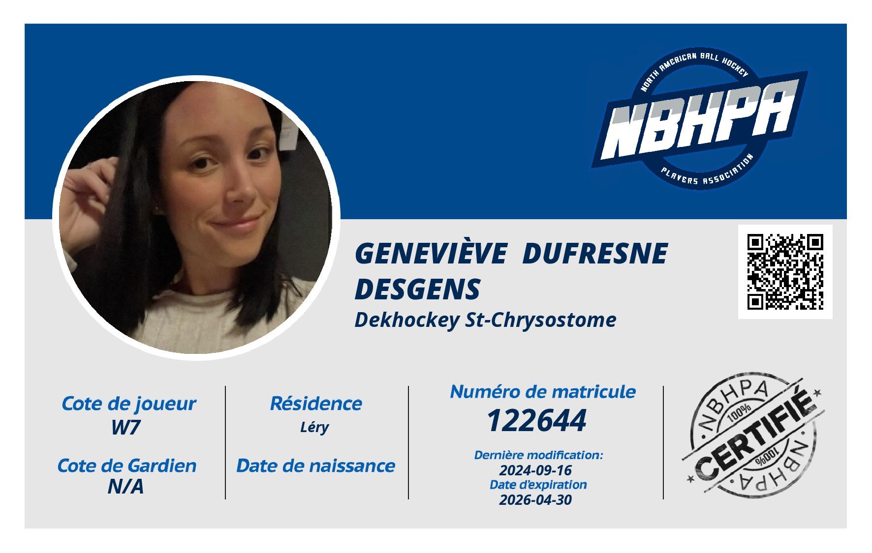 Geneviève  Dufresne Desgens 