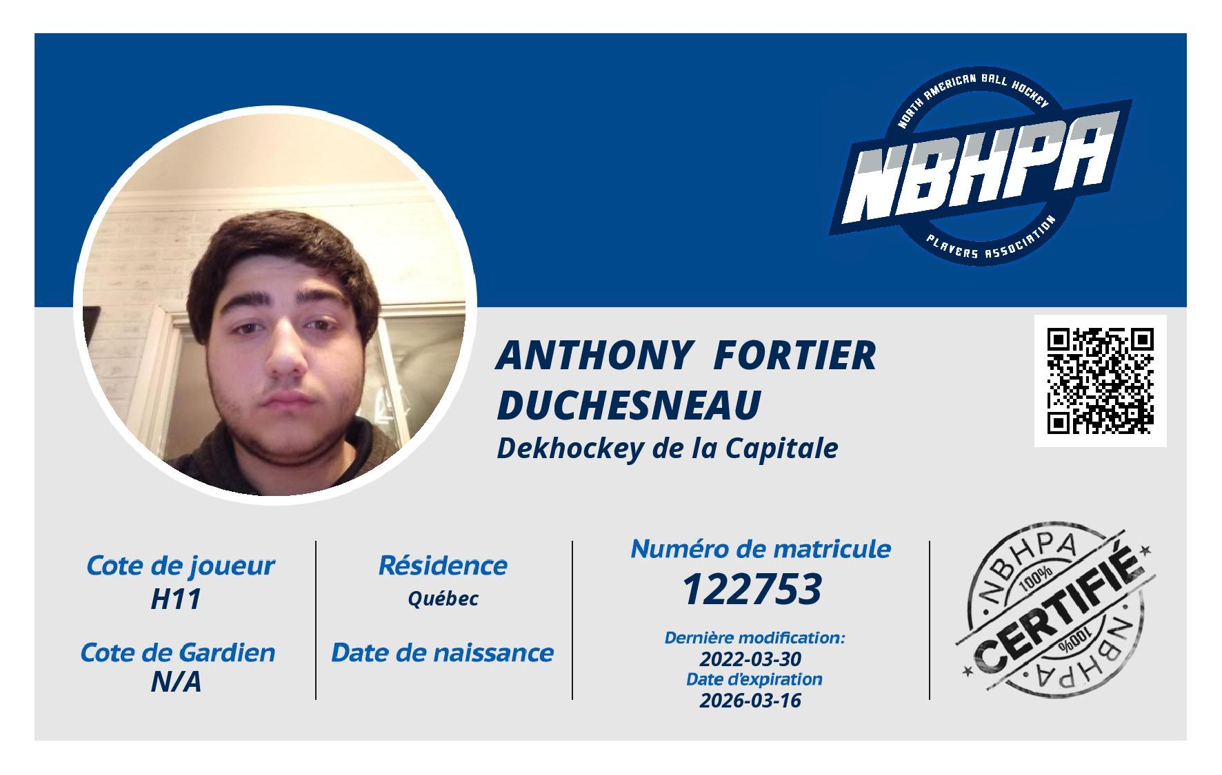 Anthony  Fortier Duchesneau