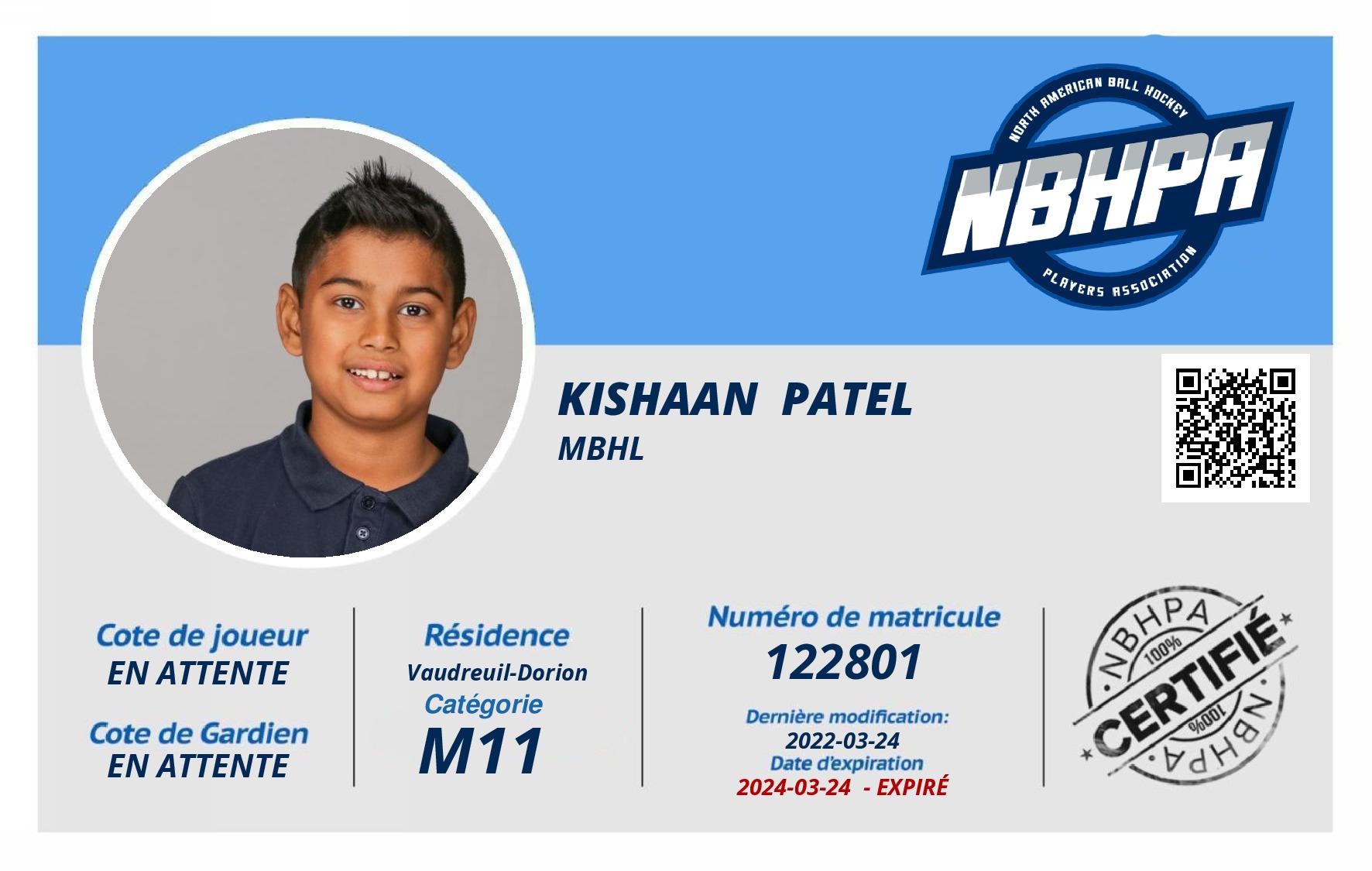 Kishaan  Patel