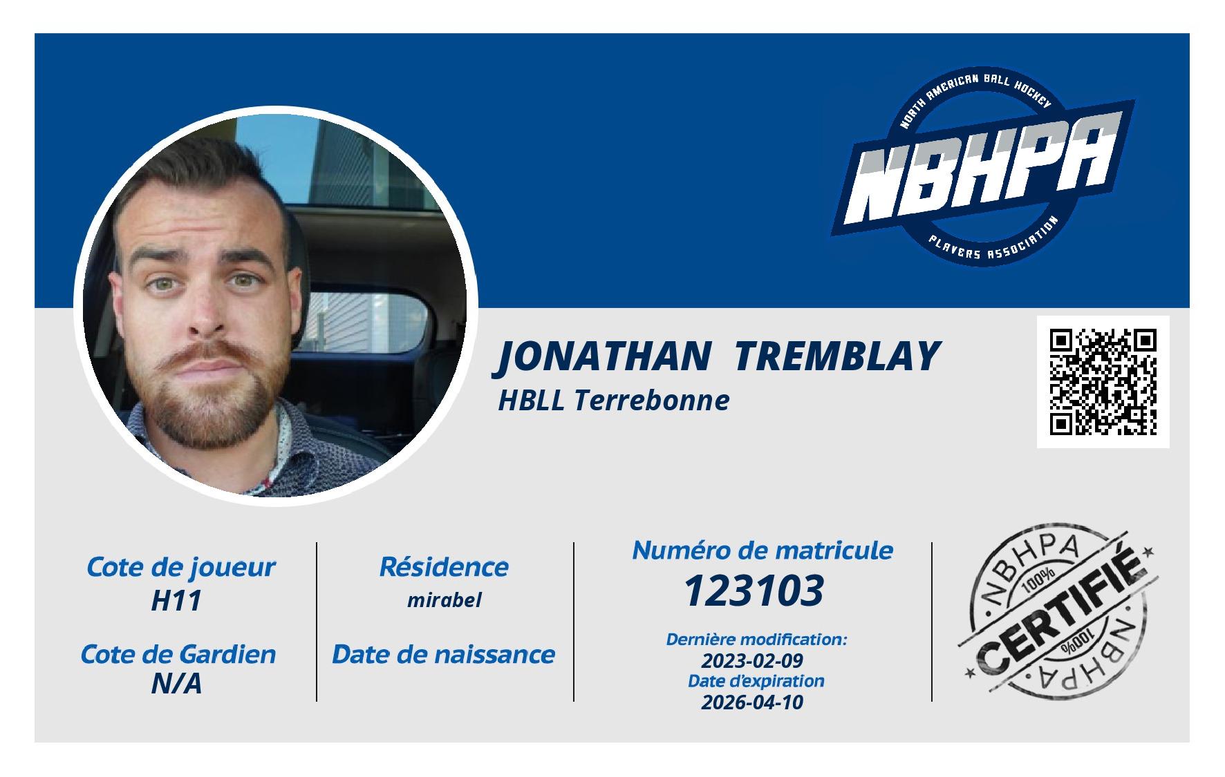 Jonathan  Tremblay 