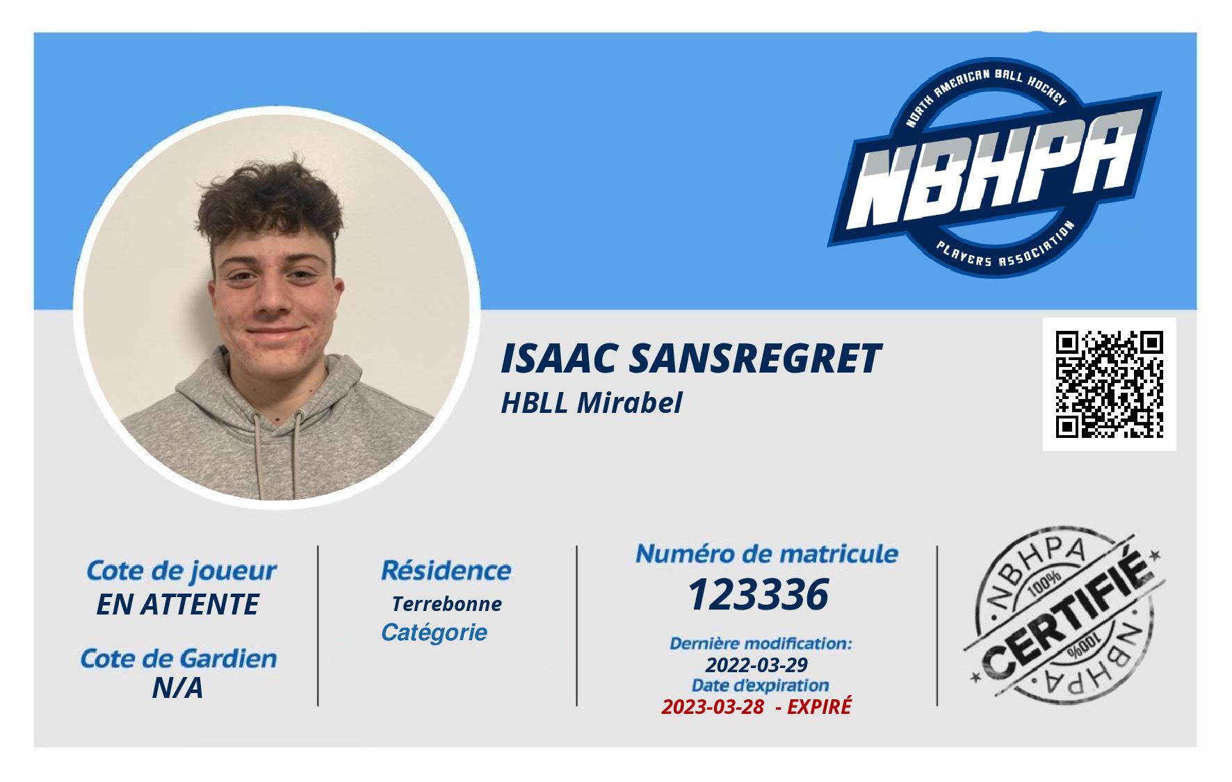 Isaac Sansregret