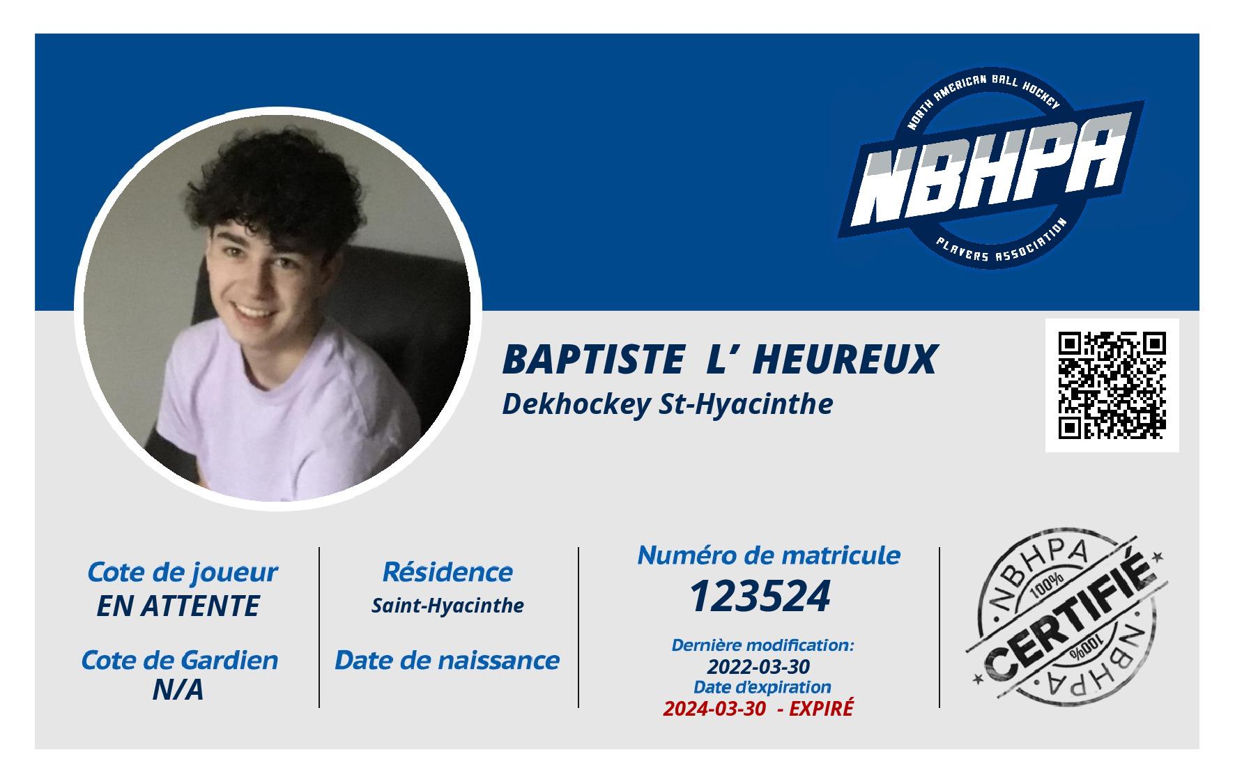 Baptiste  L’Heureux 