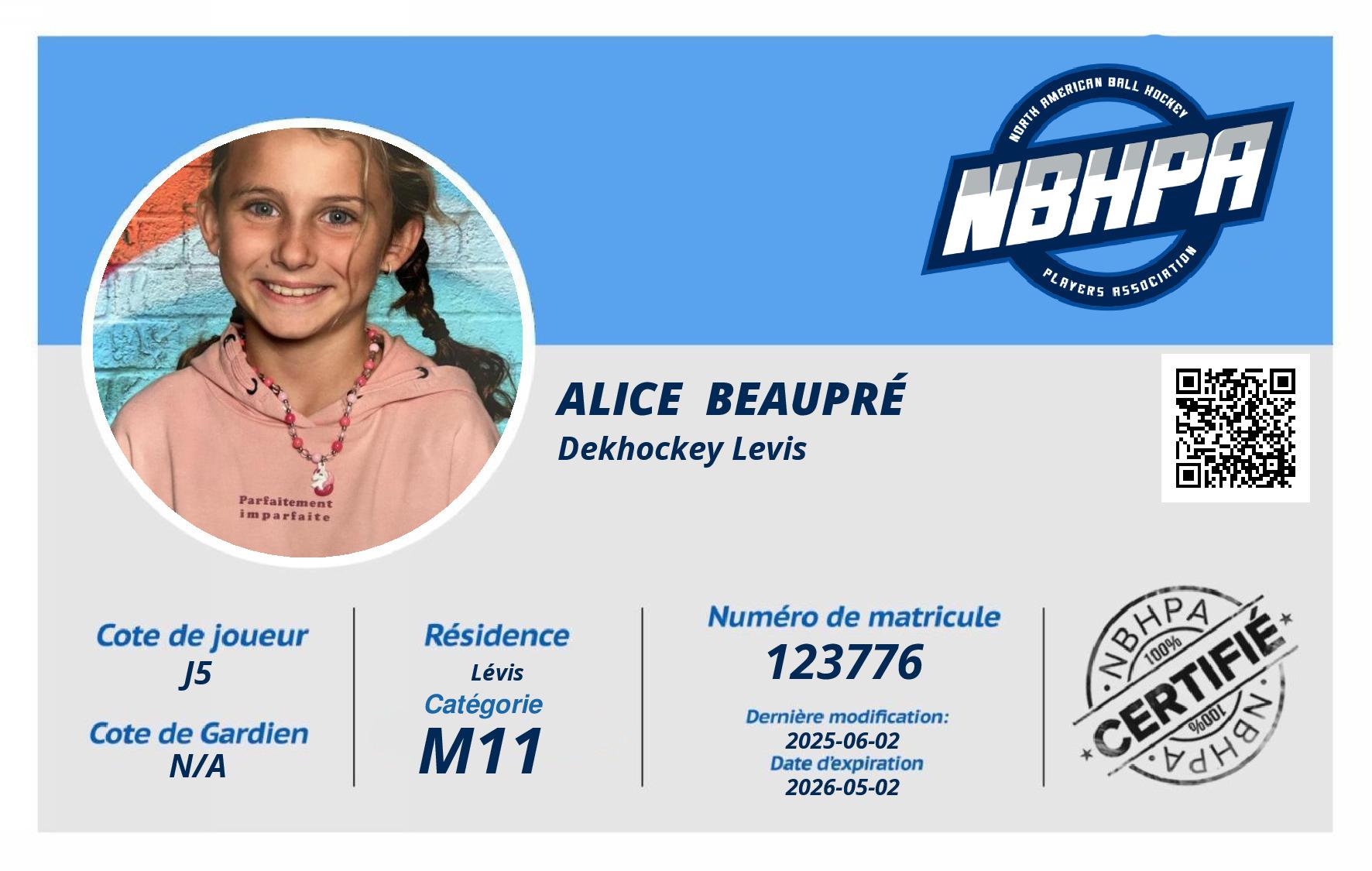 Alice  Beaupré