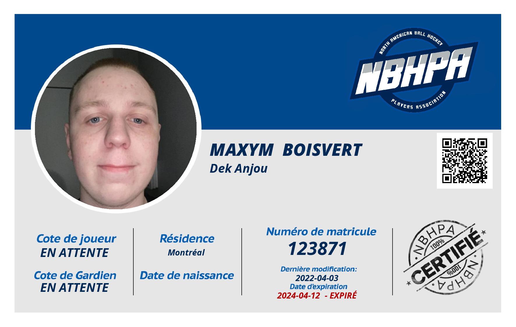 Maxym  Boisvert 