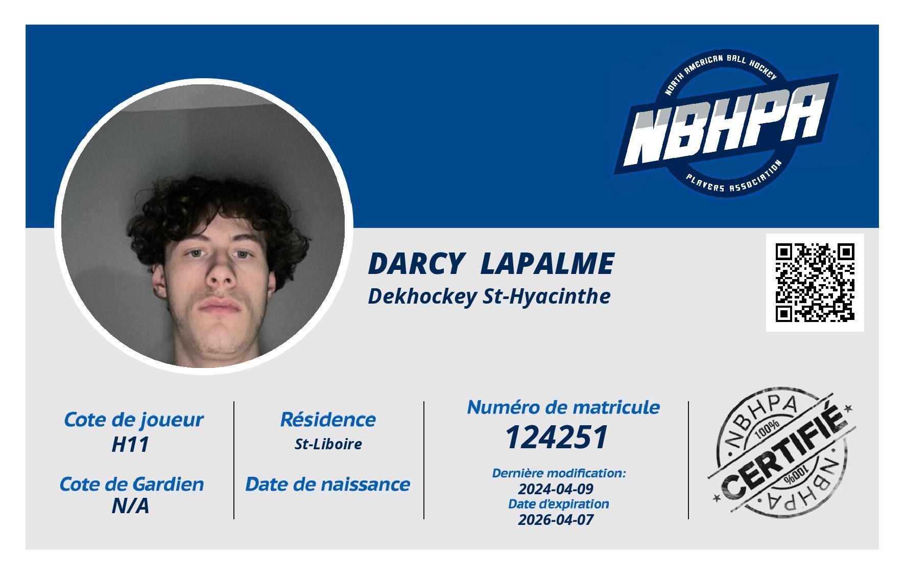 Darcy  Lapalme 