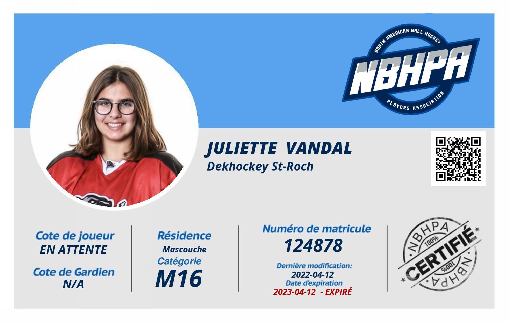 Juliette  Vandal